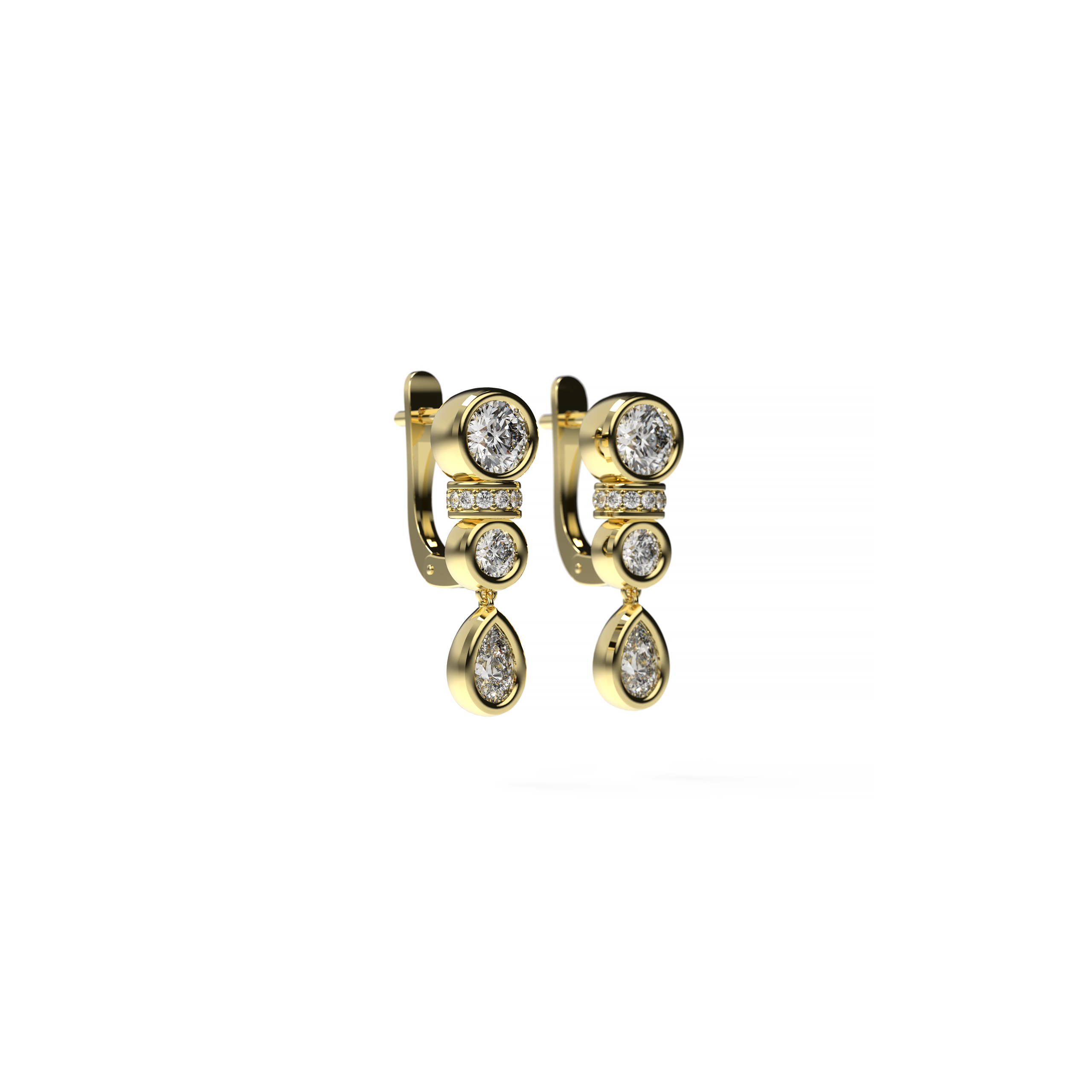 Mixed-Cut Diamond Drop Earrings