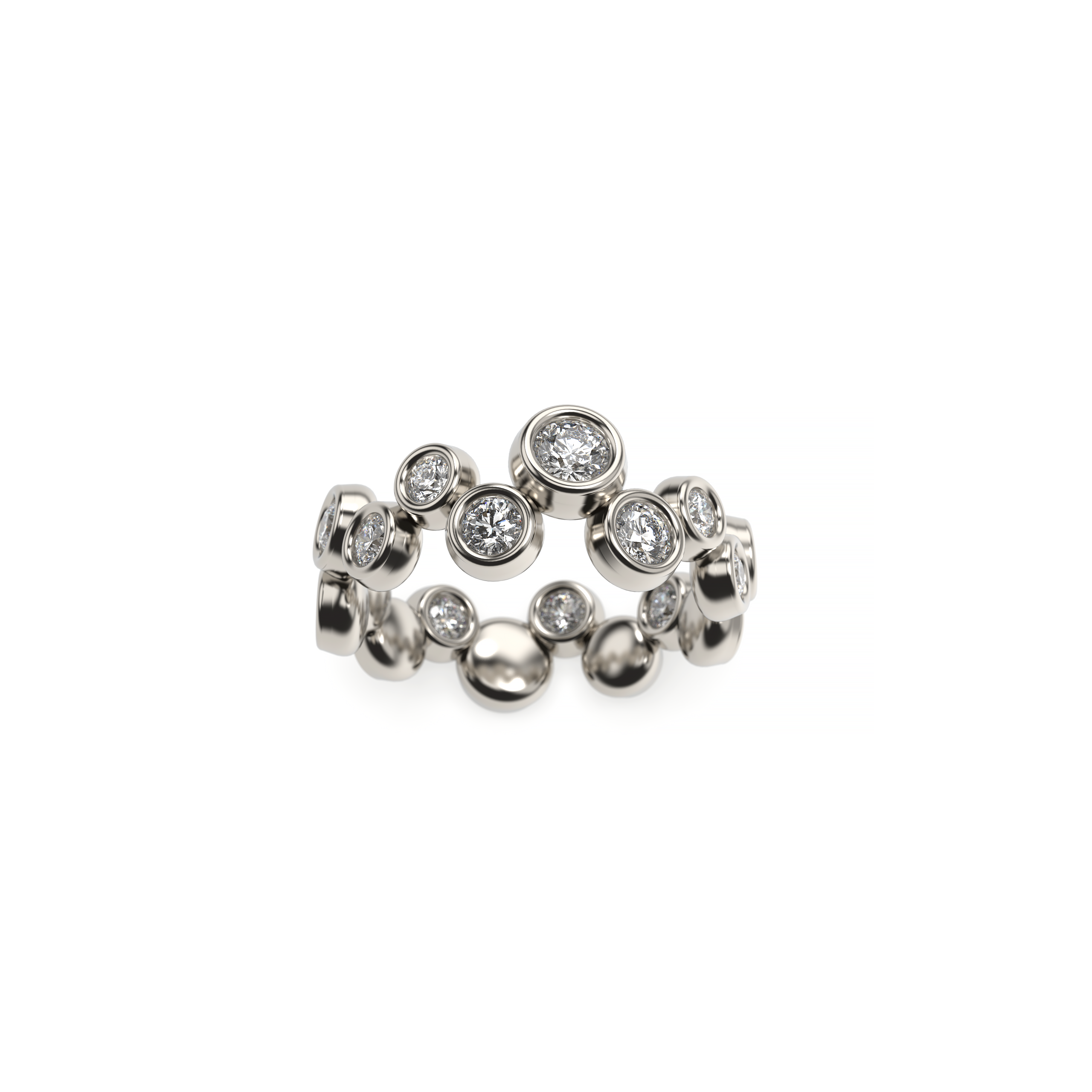 Bubble Bezel Diamond Ring