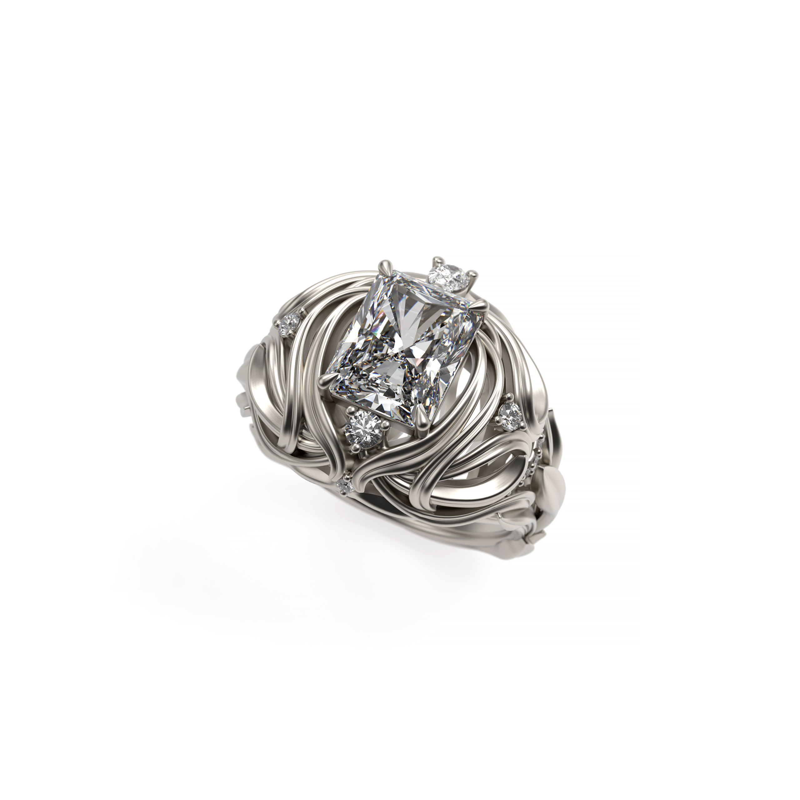 Radiant Diamond Organic Flow Ring
