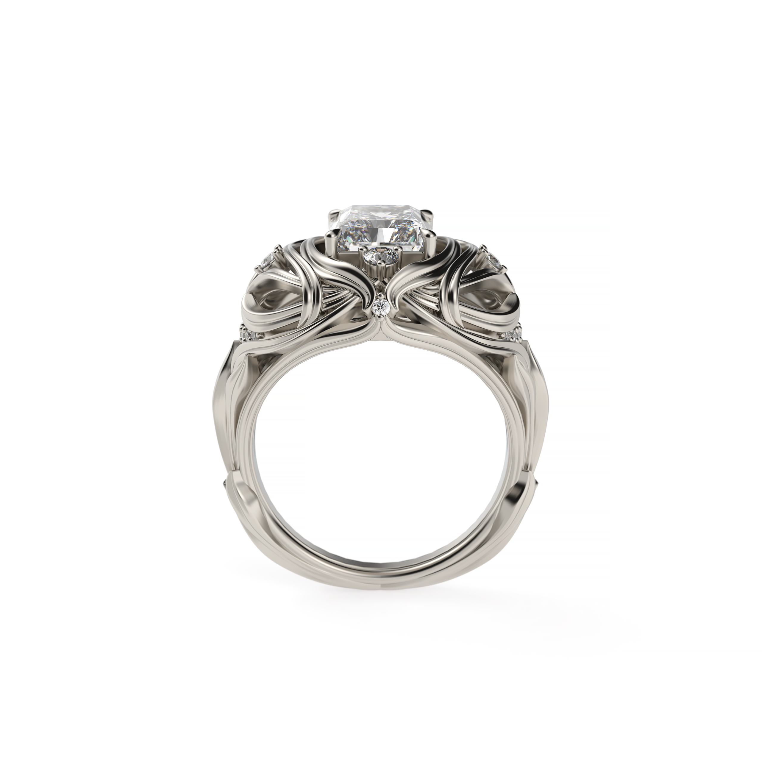 Radiant Diamond Organic Flow Ring