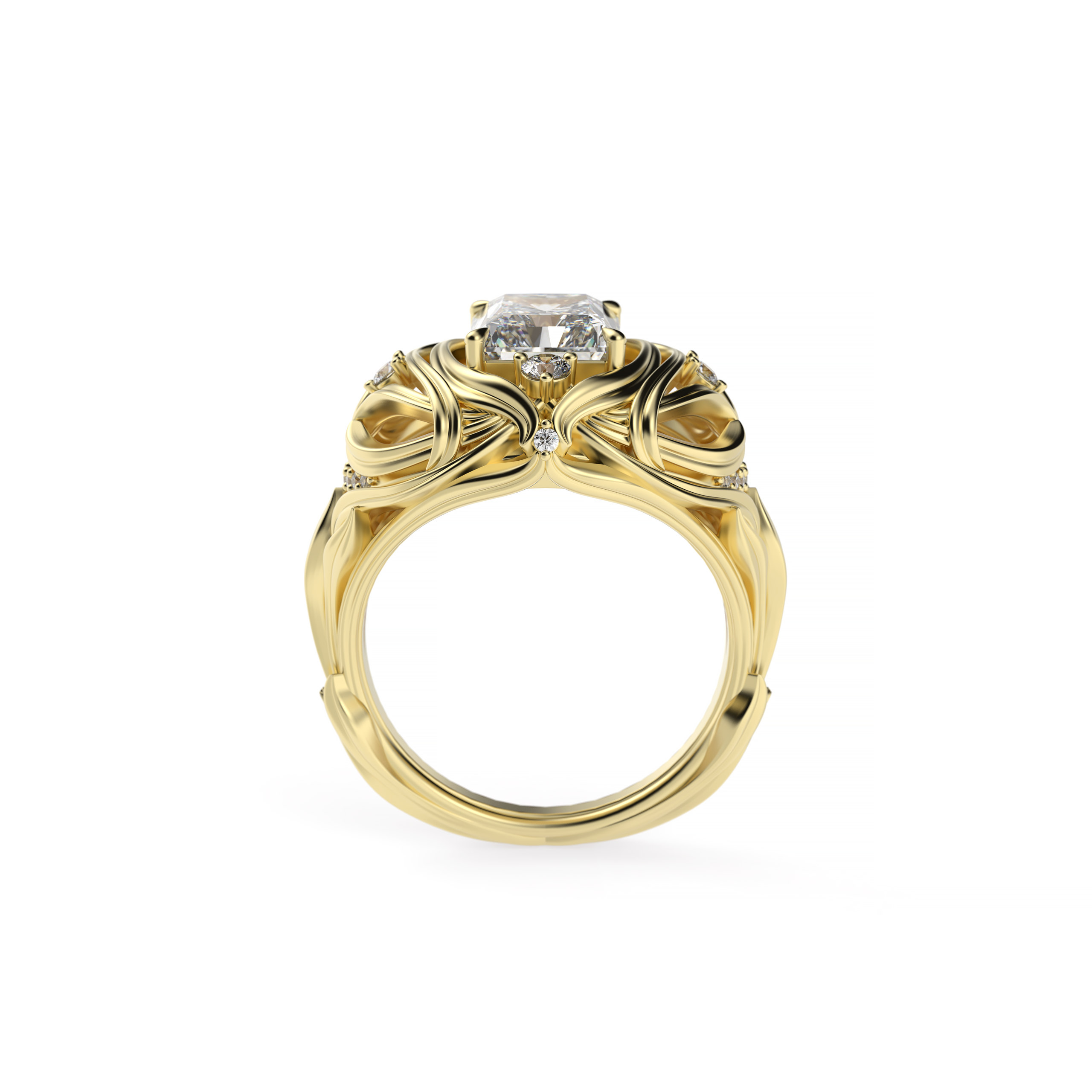 Radiant Diamond Organic Flow Ring
