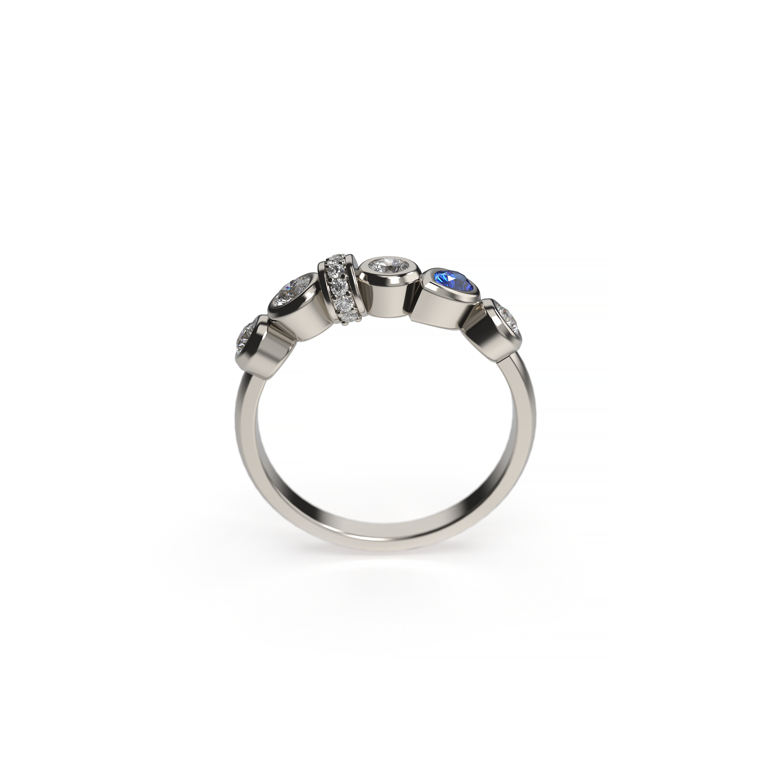Bezel Set Mixed Cut Diamond Ring
