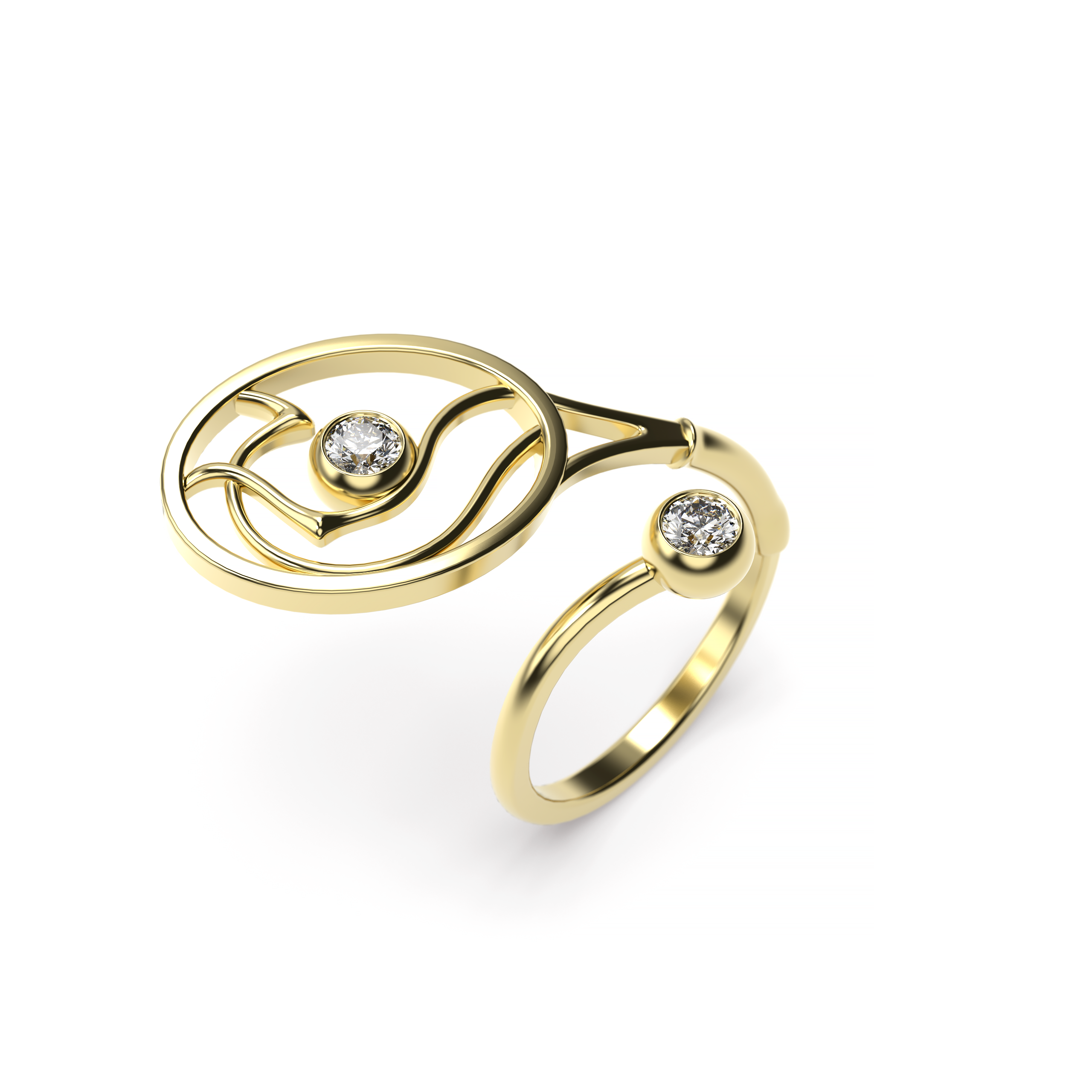 Tennis Racket Diamond Ring