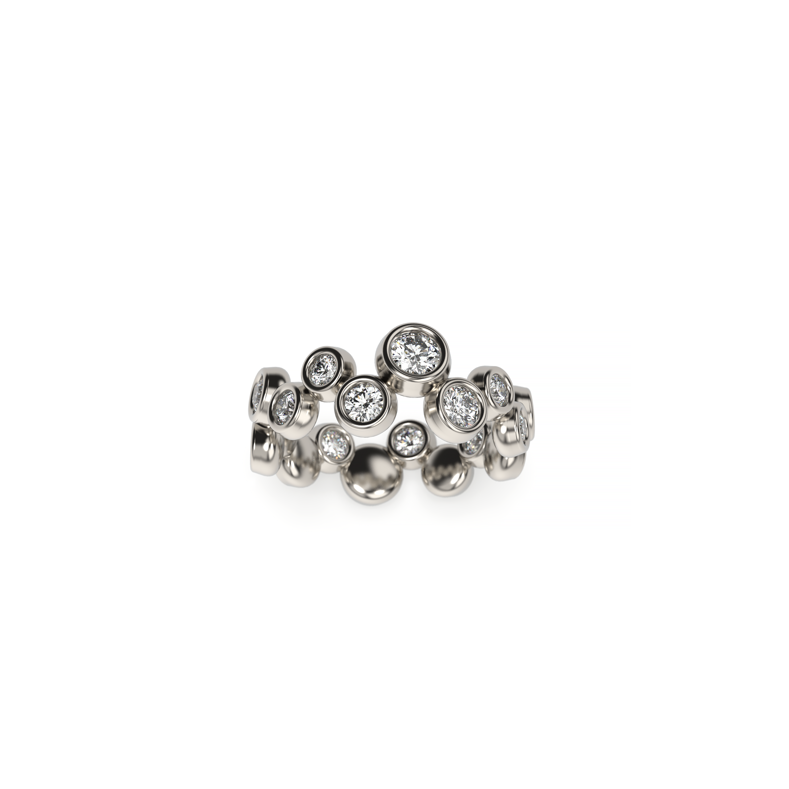 Bubble Bezel Diamond Ring