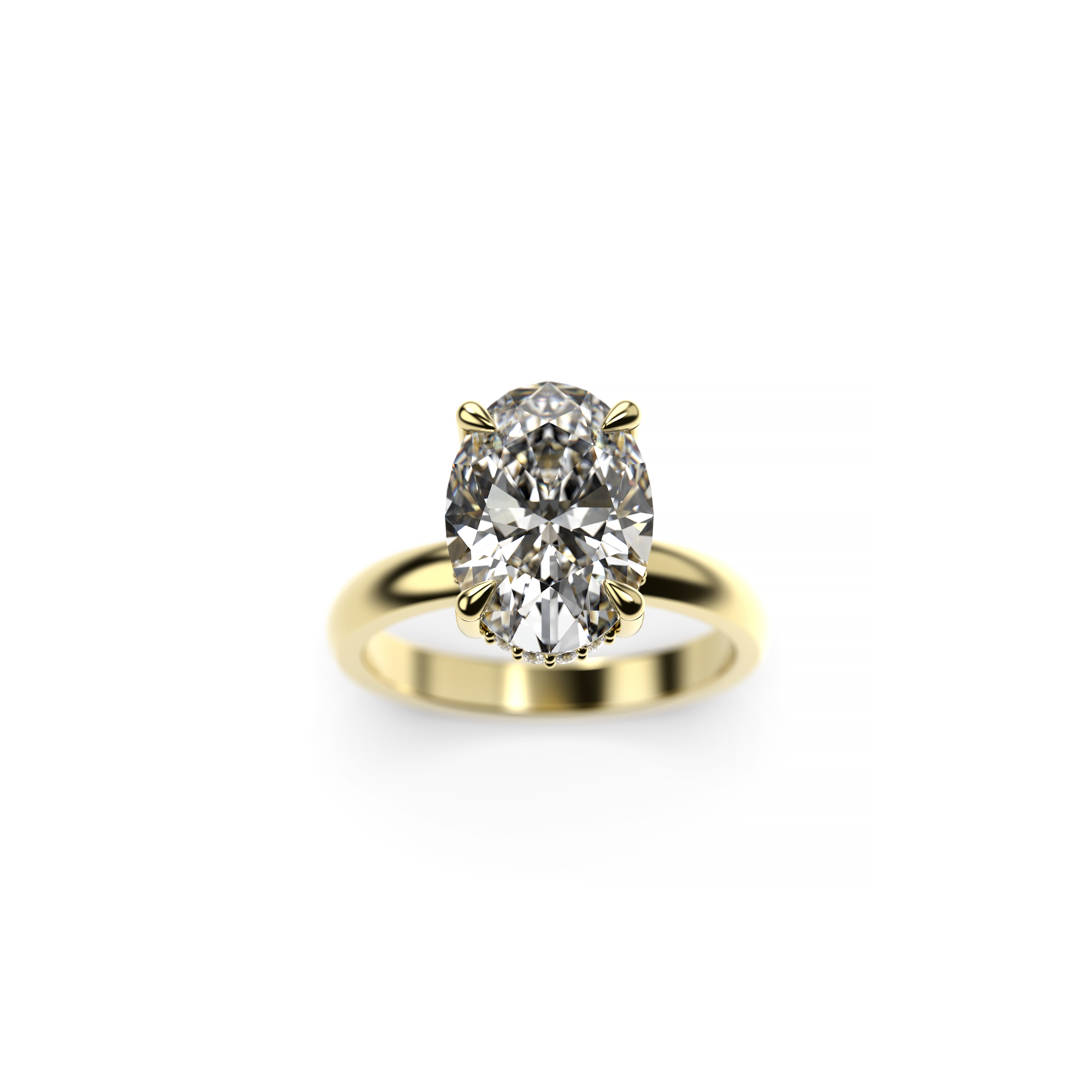 Oval Diamond Initials Engagement Ring