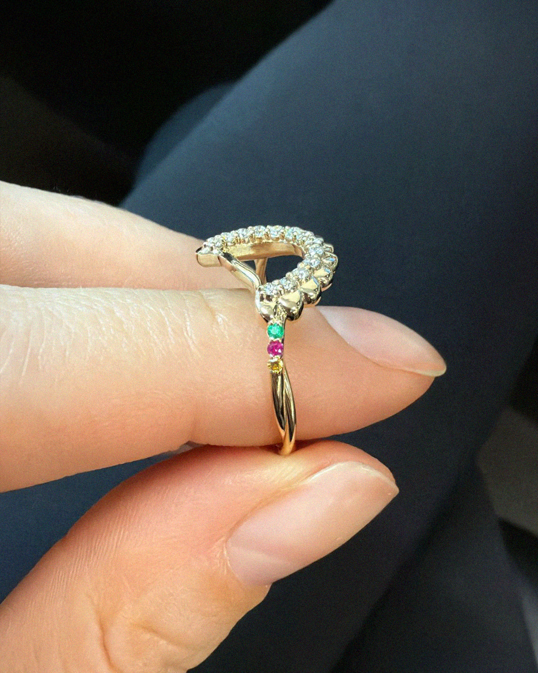 Pierogi-Inspired Diamond Ring – Modern Twisted Band