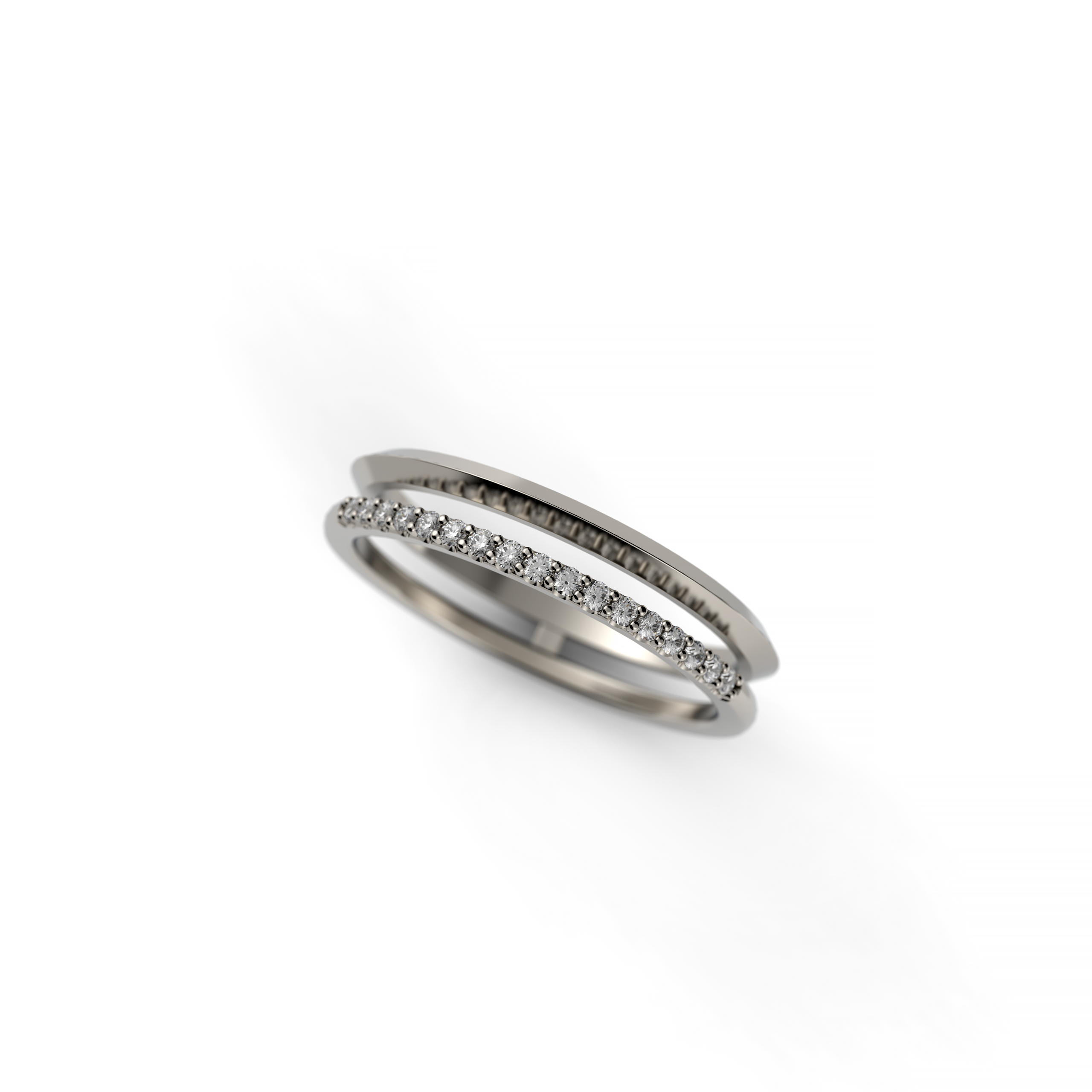 Double Band Round Diamond Ring