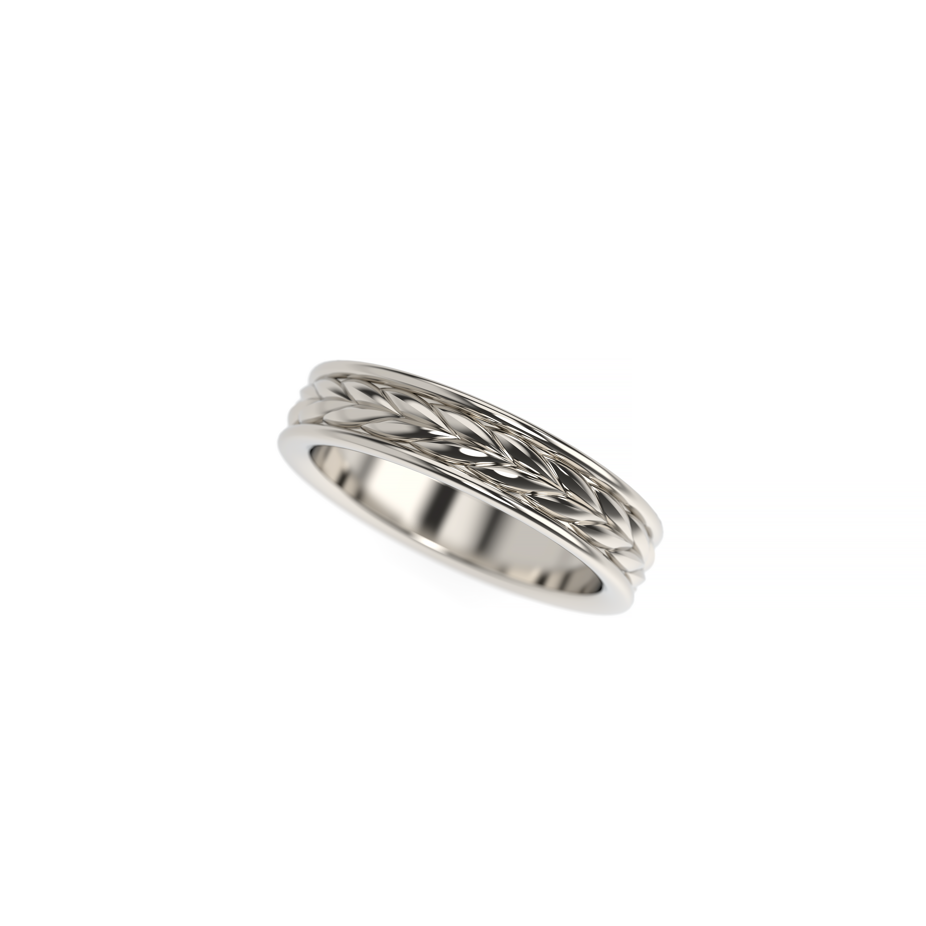 Textured Wheat-Inspired Wedding Band