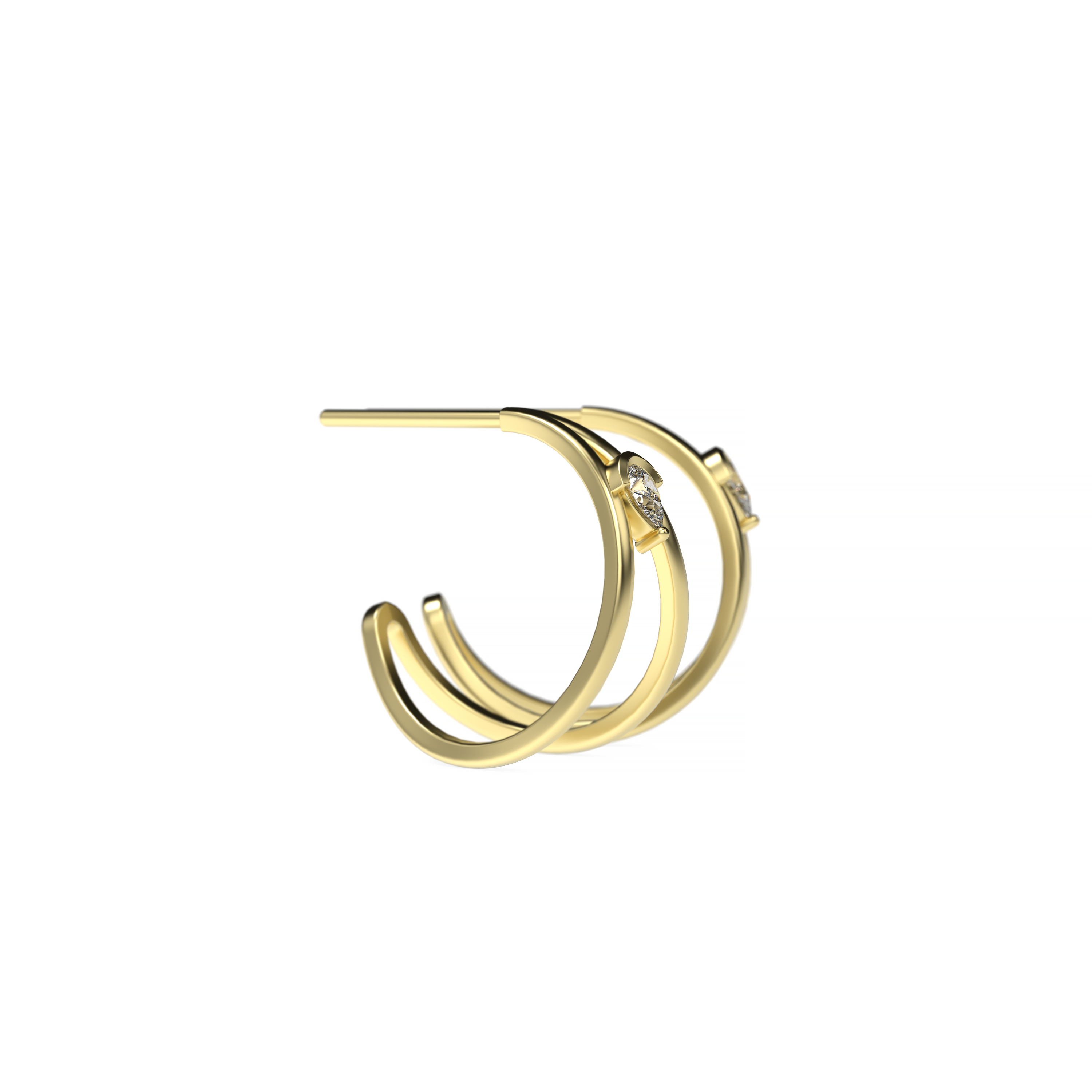 Open Earrings with Twin Pear-Cut Diamonds