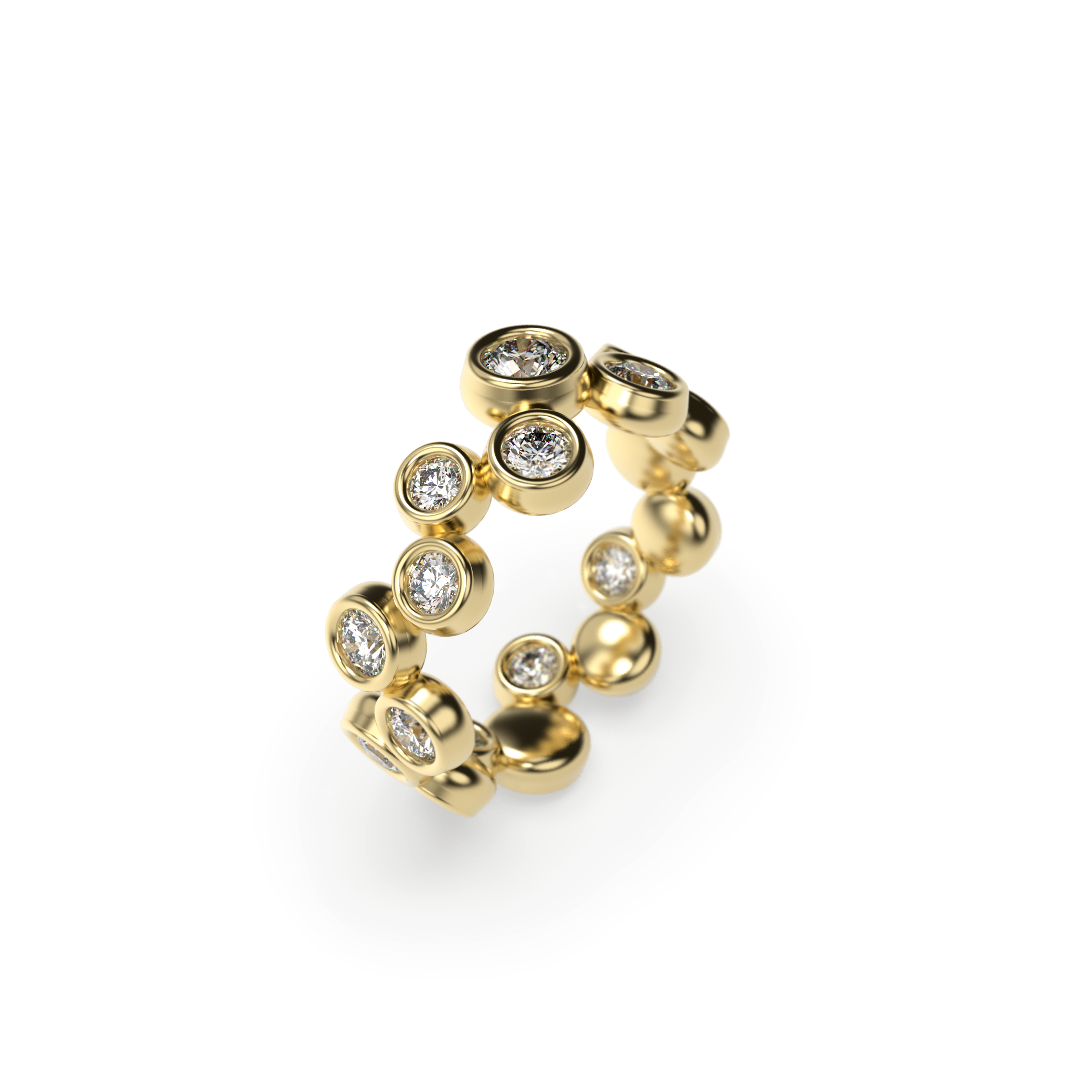 Bubble Bezel Diamond Ring