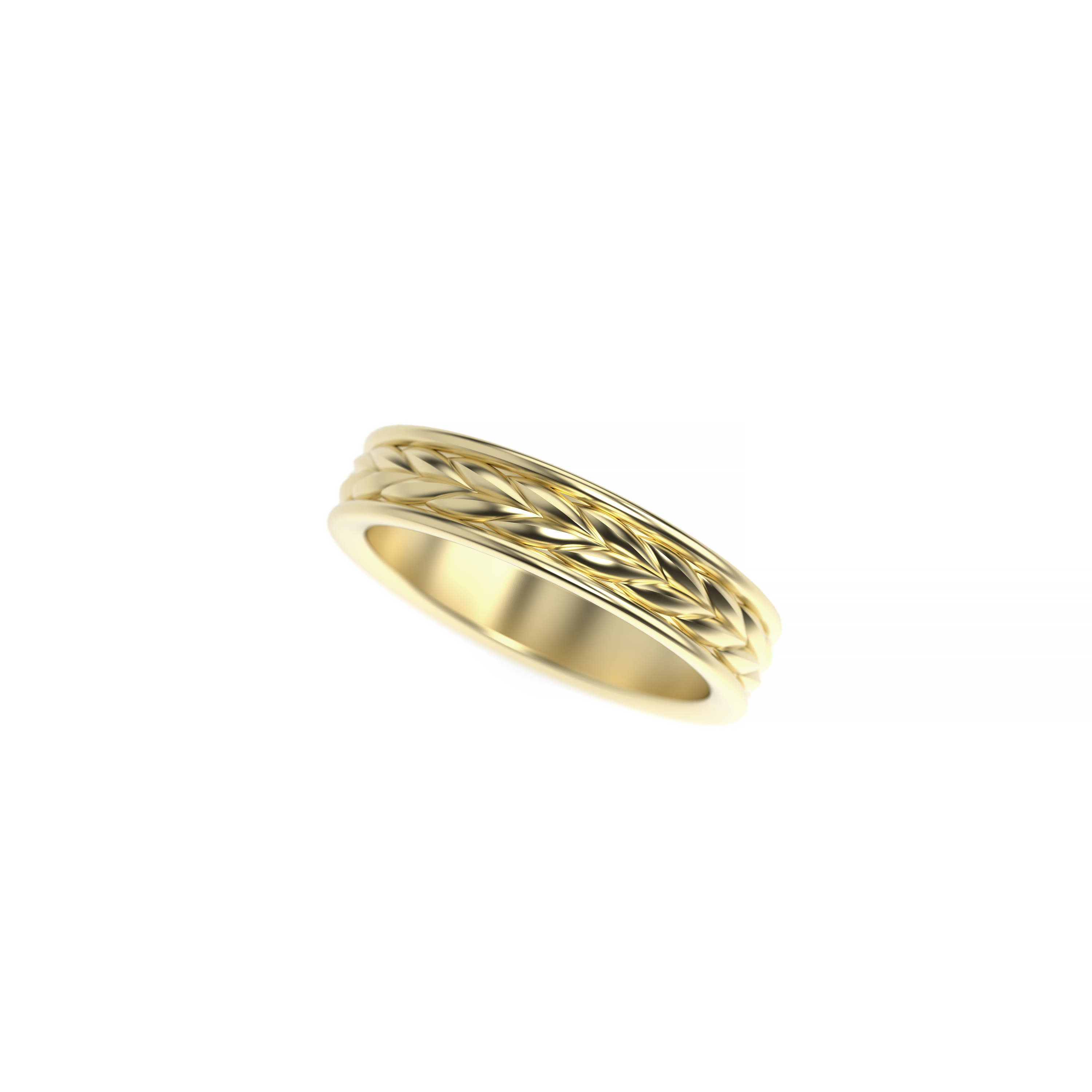 Textured Wheat-Inspired Wedding Band