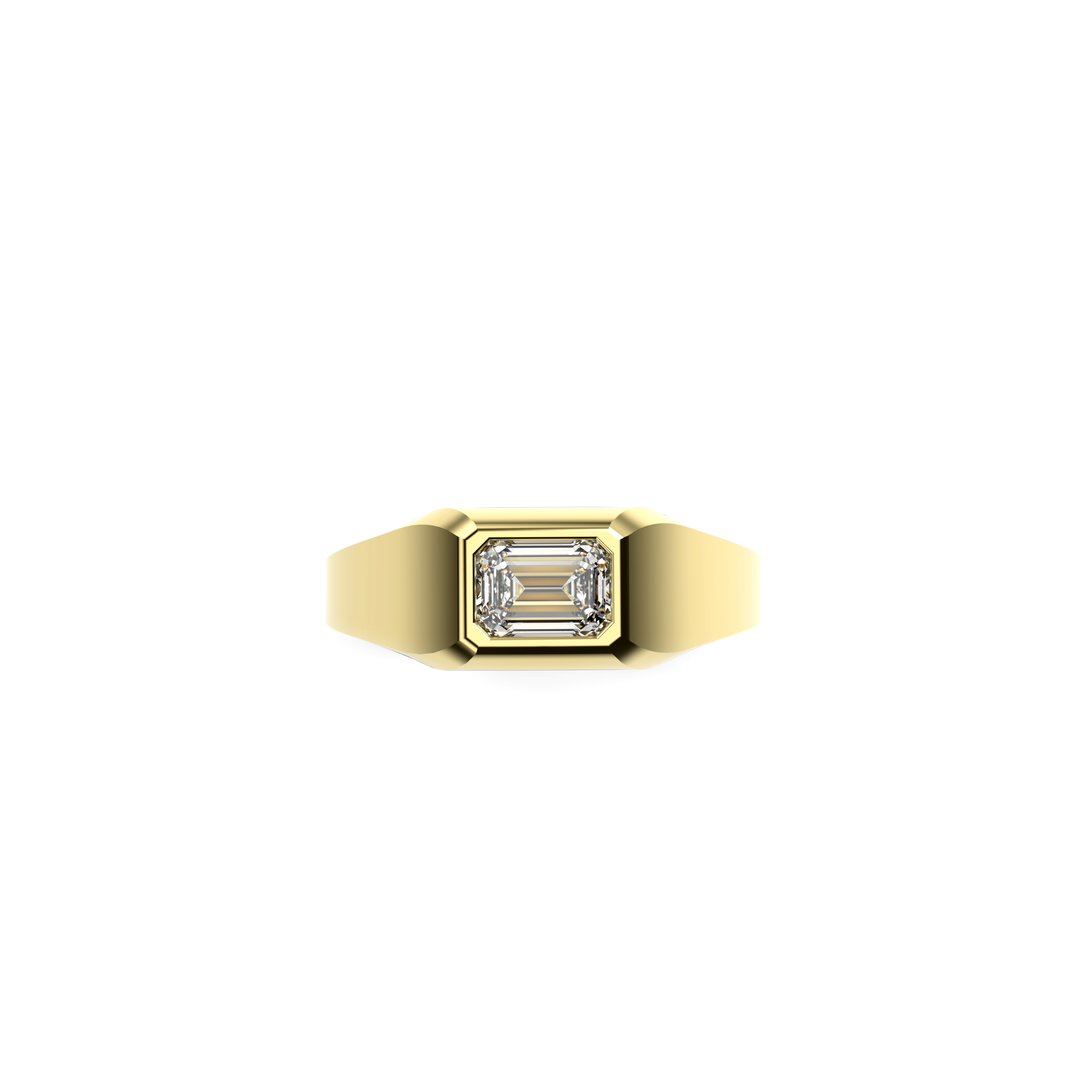 Men’s Emerald-Cut Diamond Signet Ring