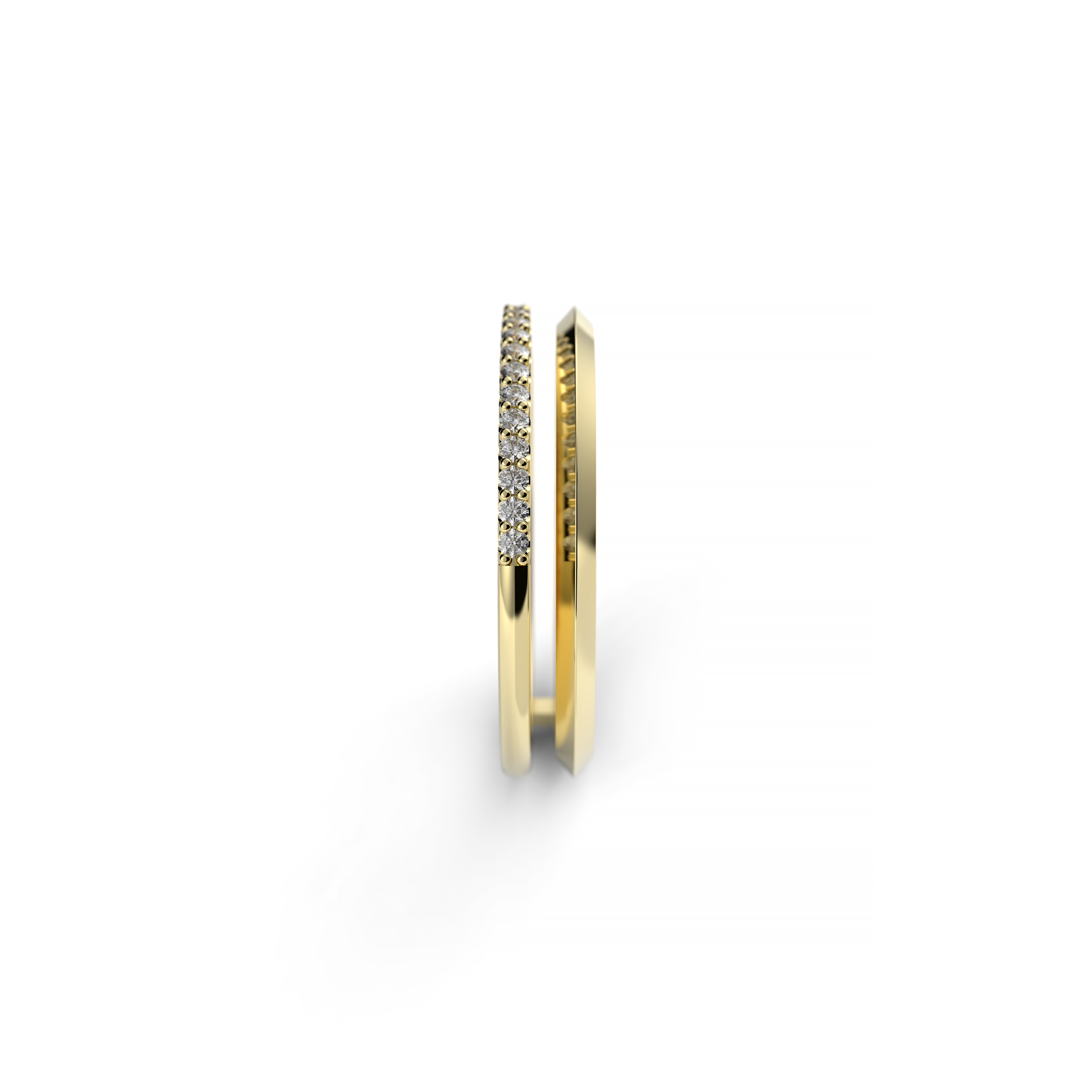 Double Band Round Diamond Ring