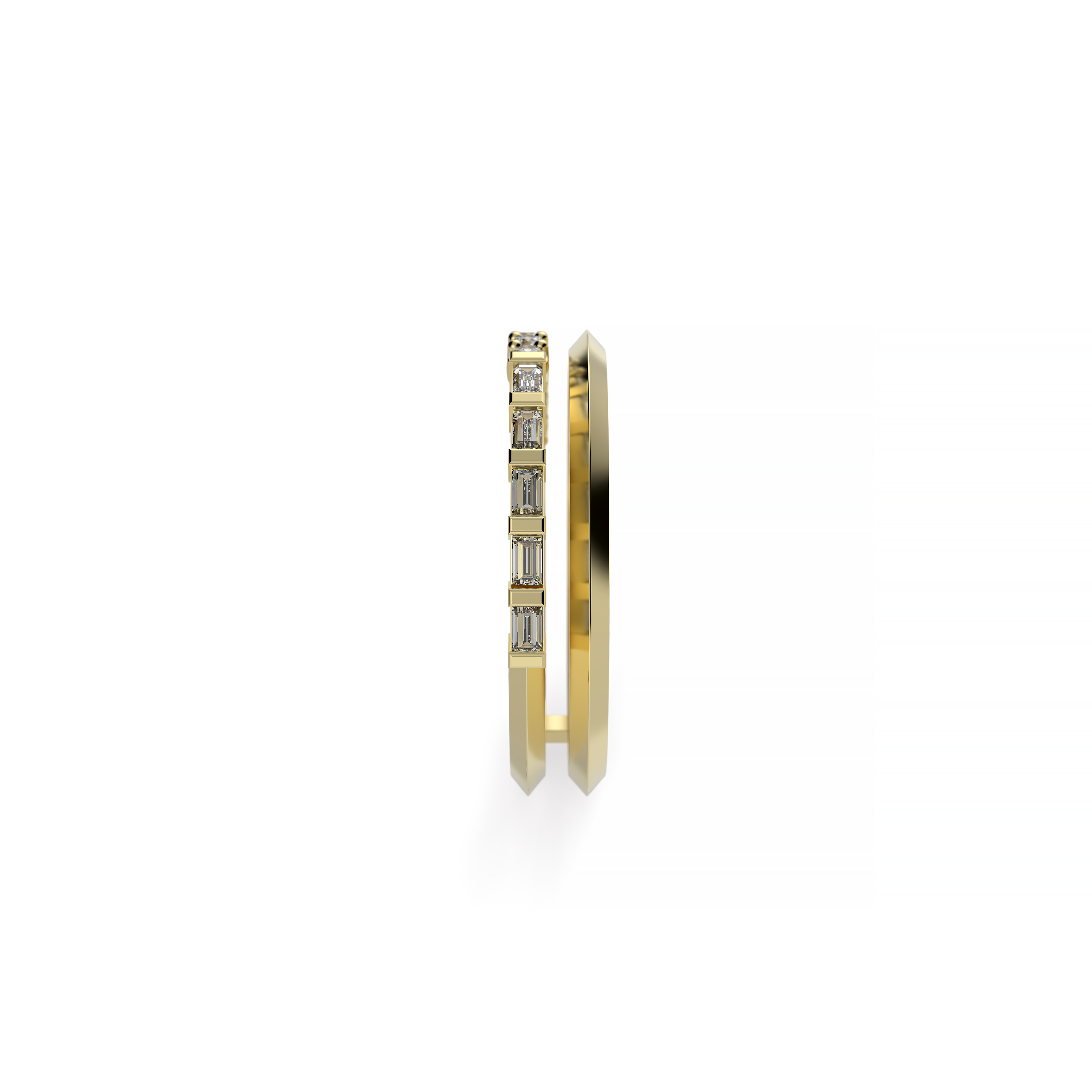 Double Band Baguette & Round Diamond Ring