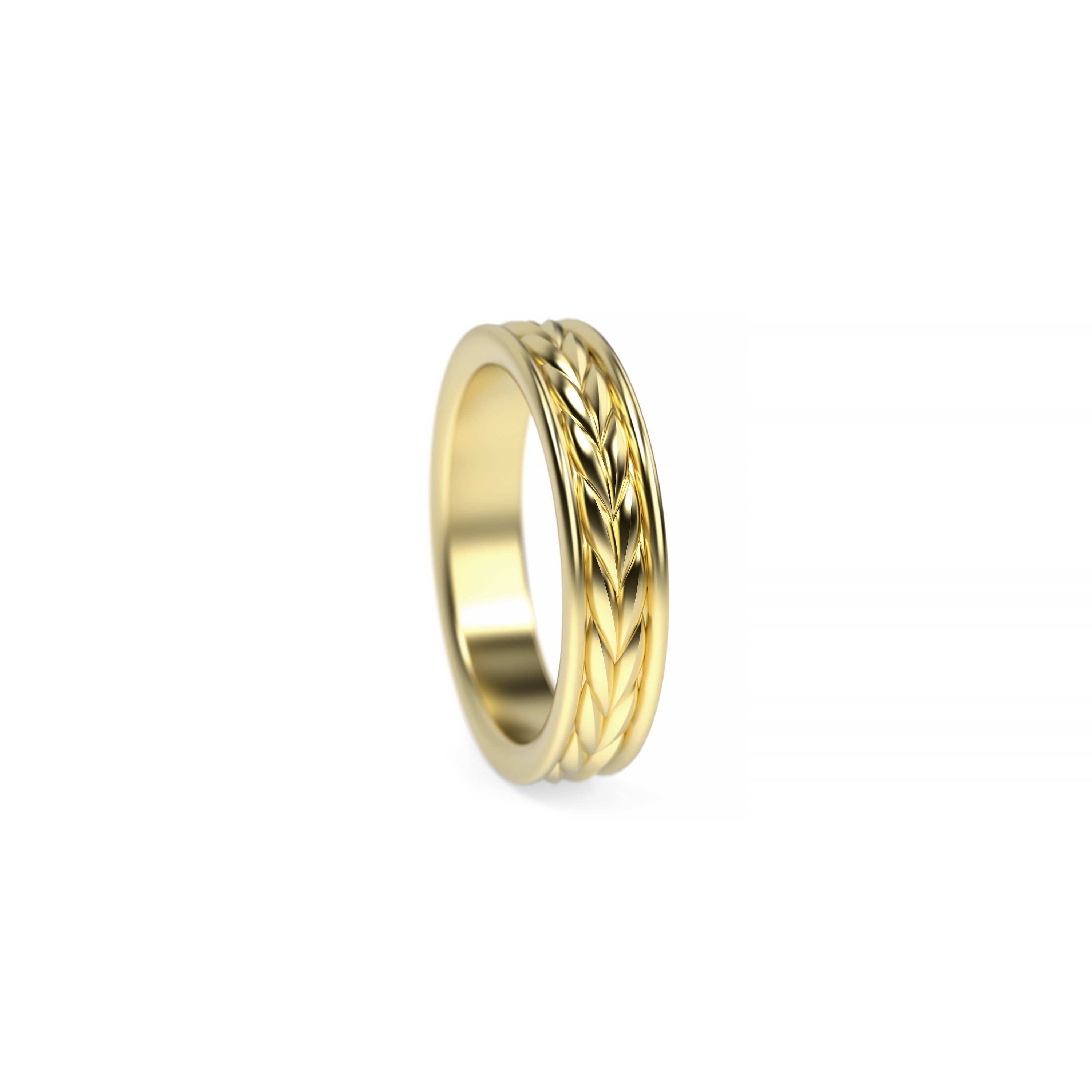 Textured Wheat-Inspired Wedding Band
