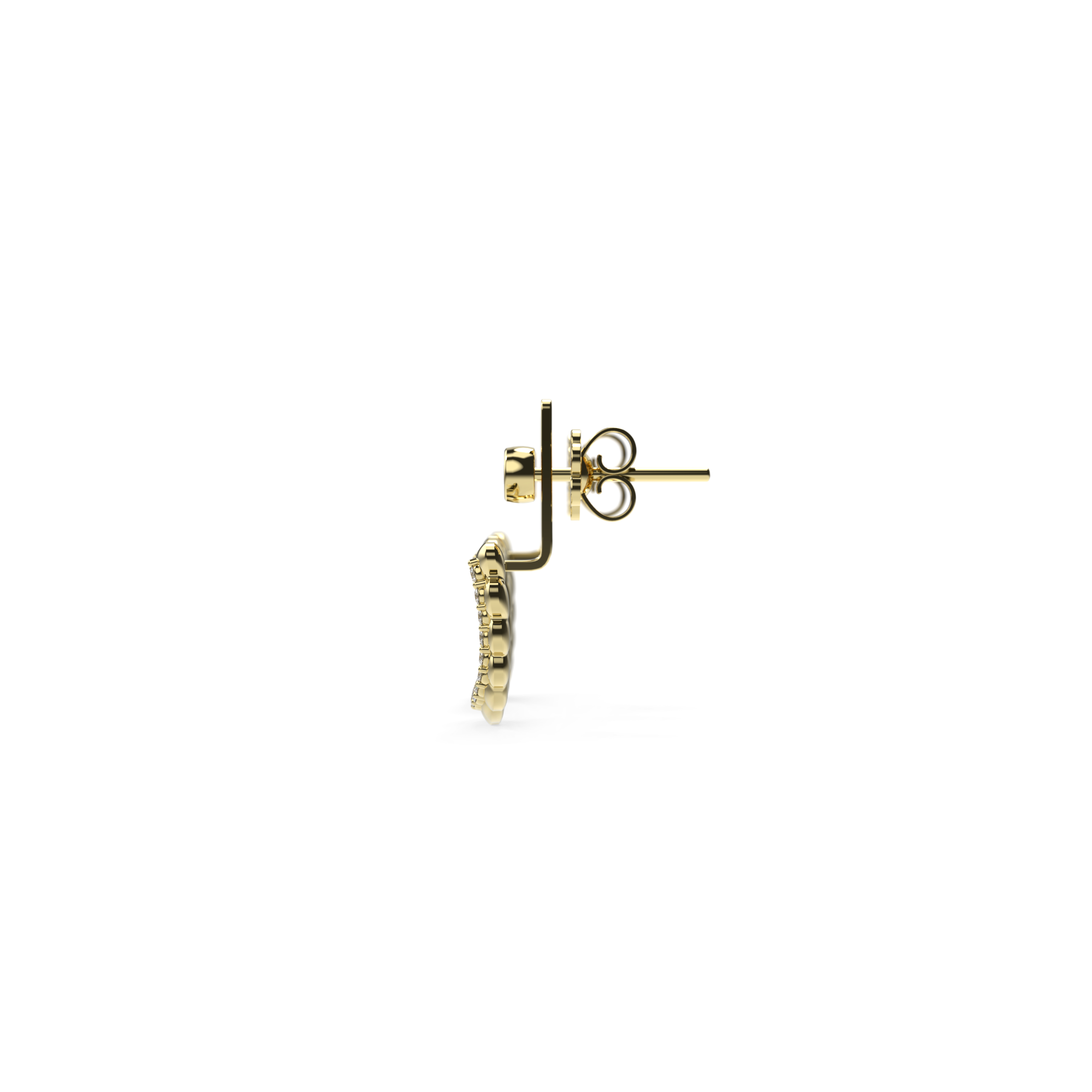 Custom designer earrings with a cultural twist – pavé diamonds and artistic pierogi form