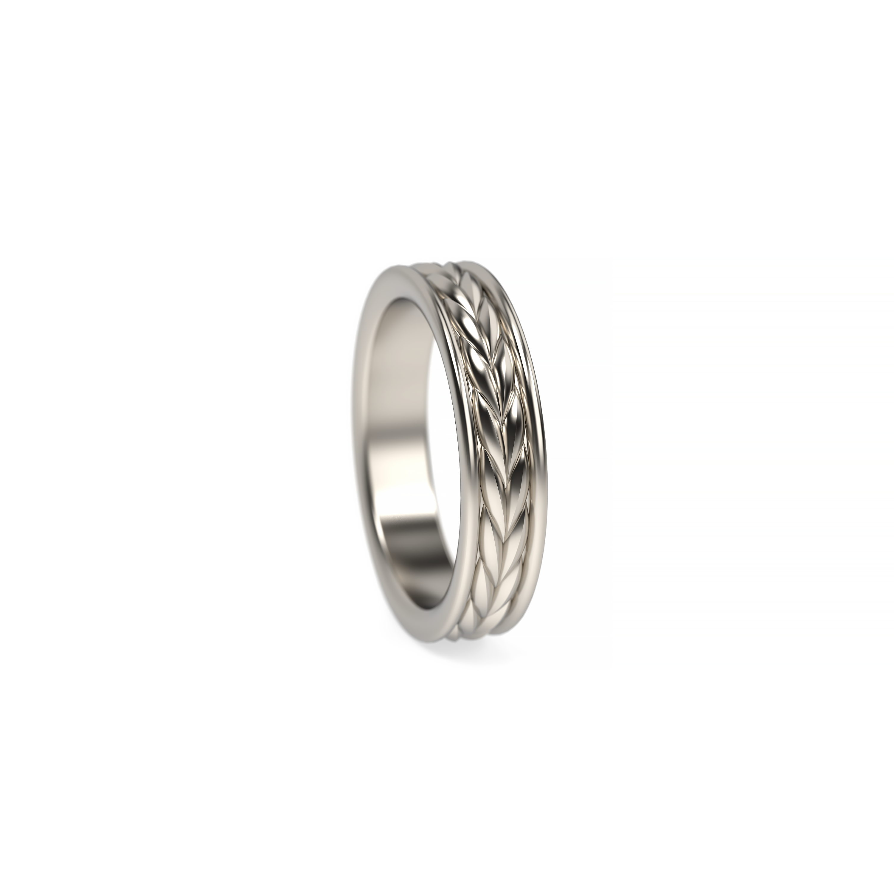 Textured Wheat-Inspired Wedding Band