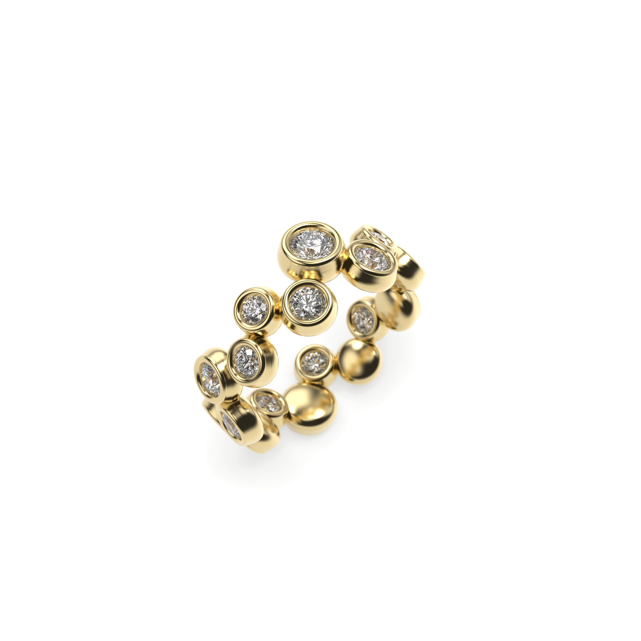 Bubble Bezel Diamond Ring