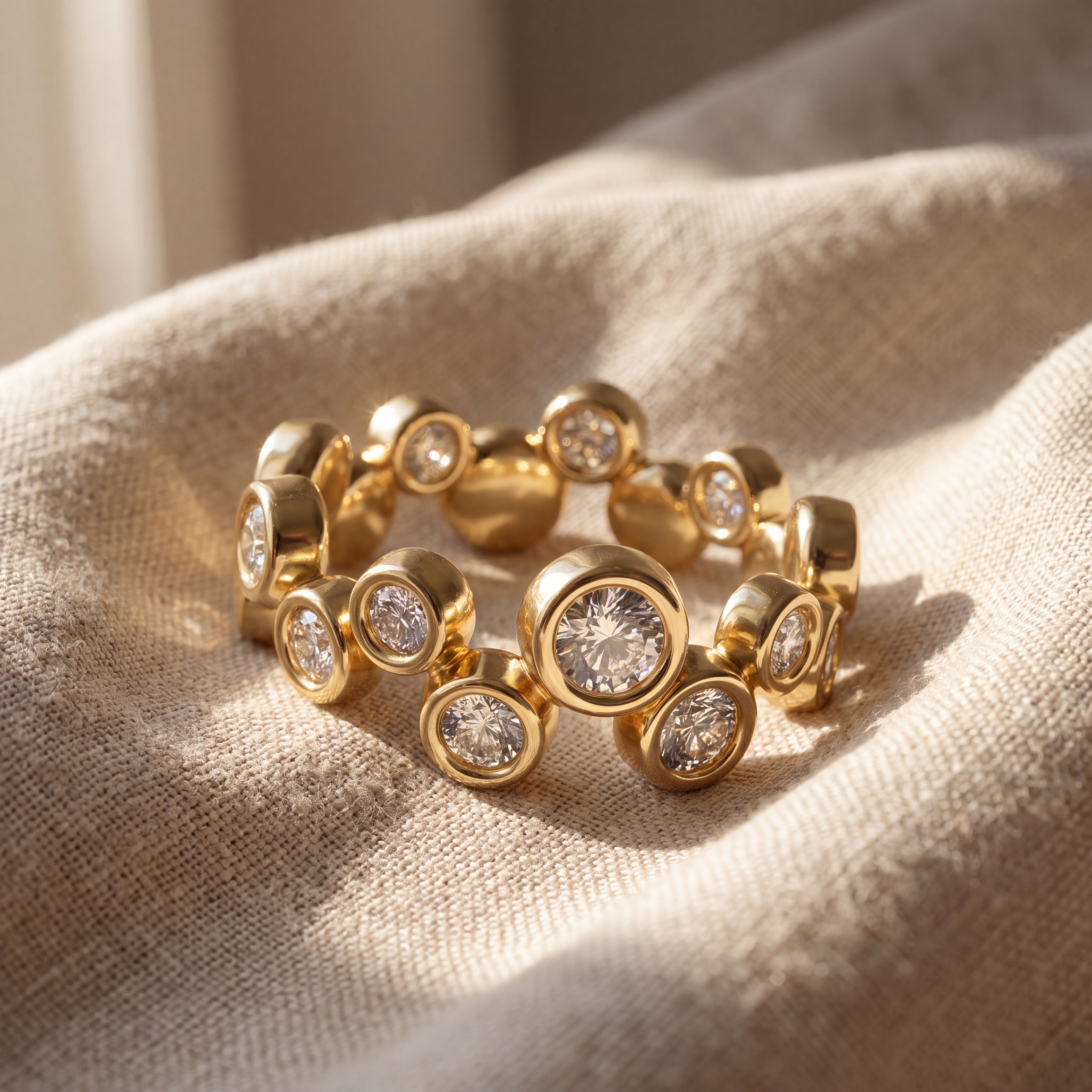Bubble Bezel Diamond Ring