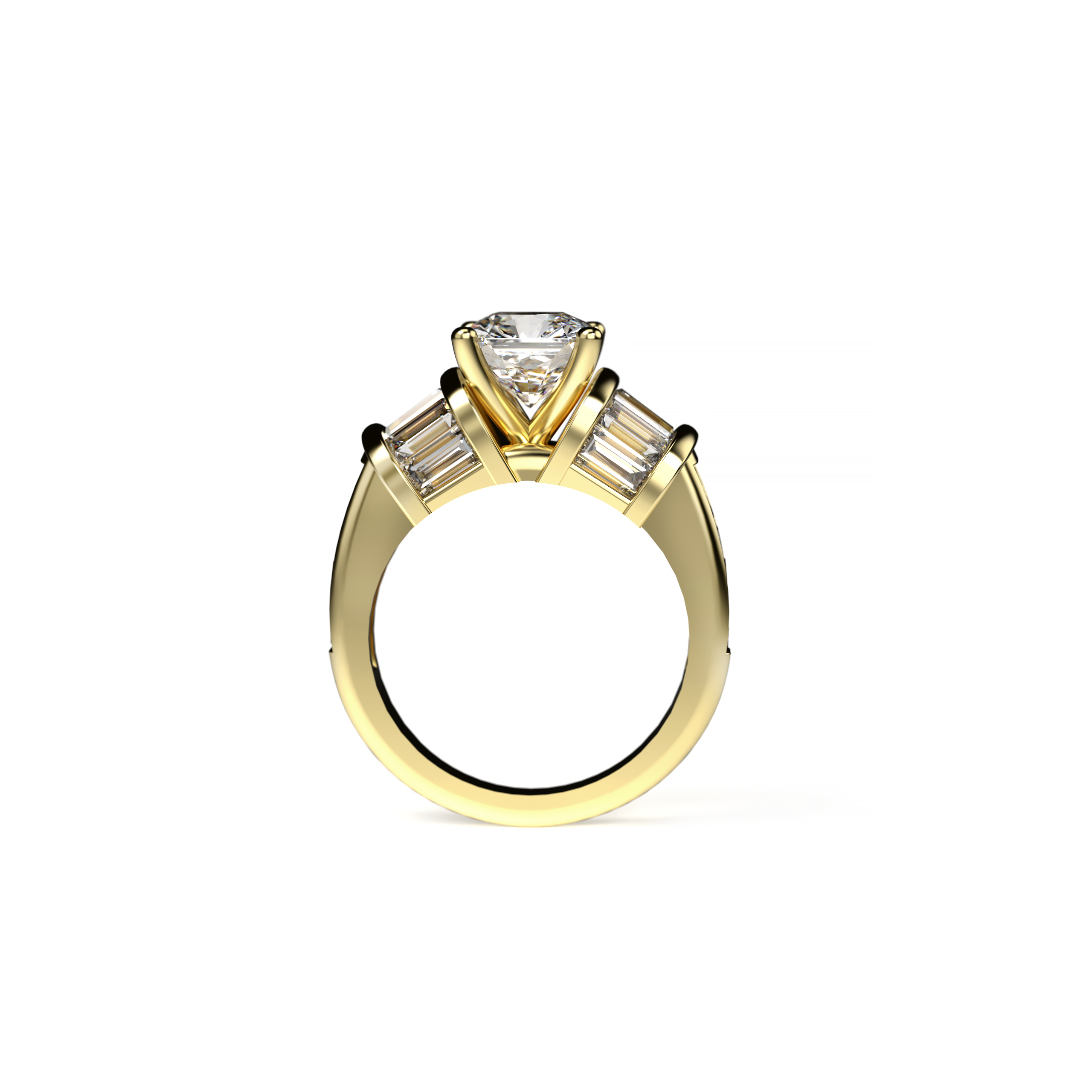 Asscher-Cut Diamond Baguette Engagement Ring