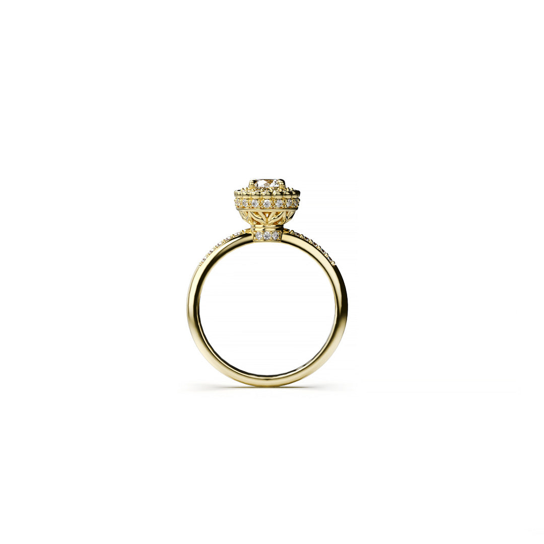 Round Diamond Halo Engagement Ring