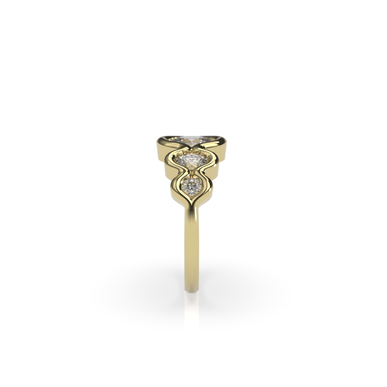 The Flow Diamond Engagement Ring with Oval and Round Diamonds