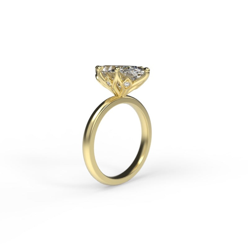 Marquise-Cut Diamond Engagement Ring with Tulip Diamond Setting