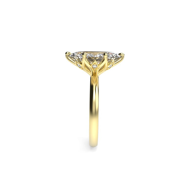 Marquise-Cut Diamond Engagement Ring with Tulip Diamond Setting
