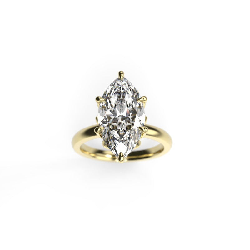 Marquise-Cut Diamond Engagement Ring with Tulip Diamond Setting
