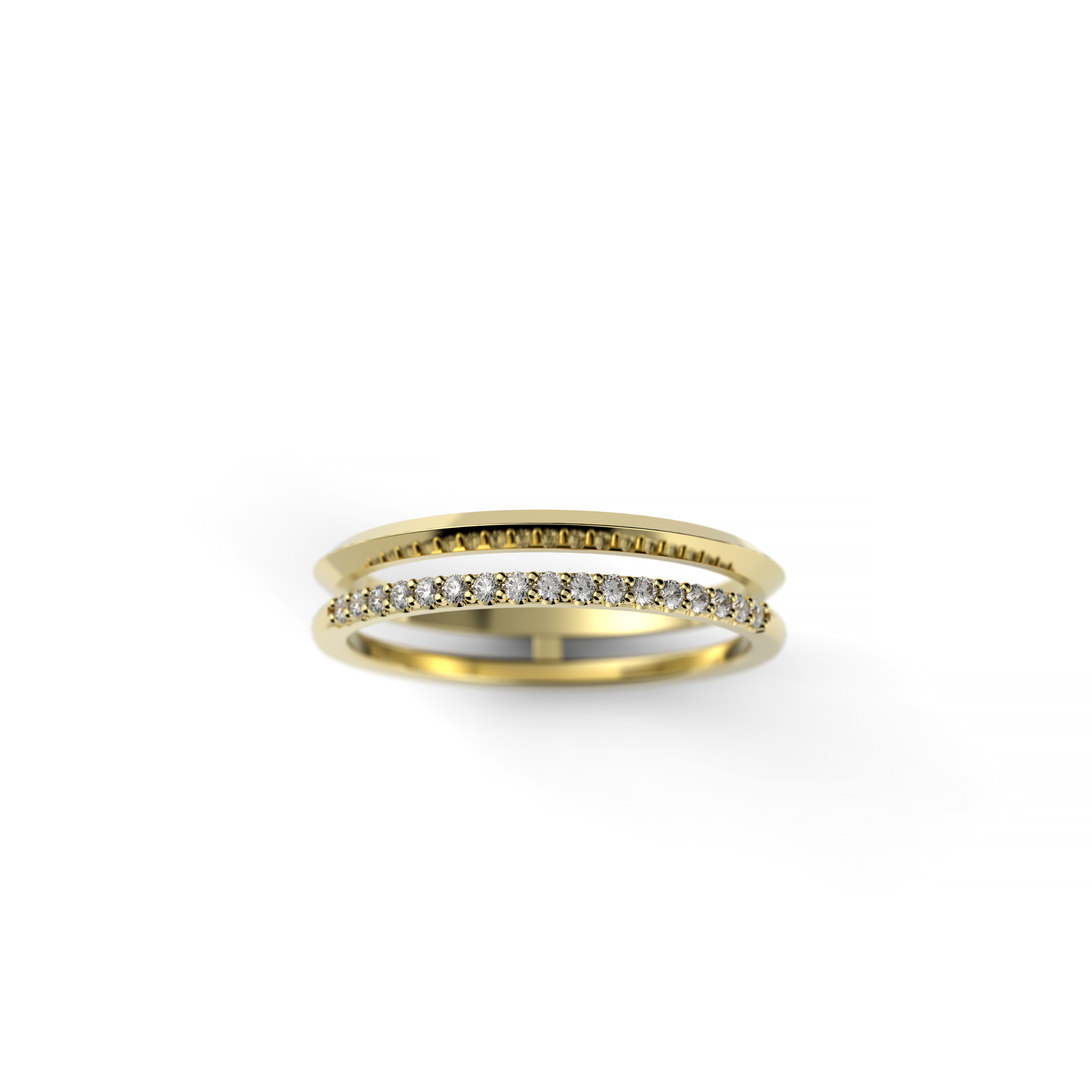 Double Band Round Diamond Ring