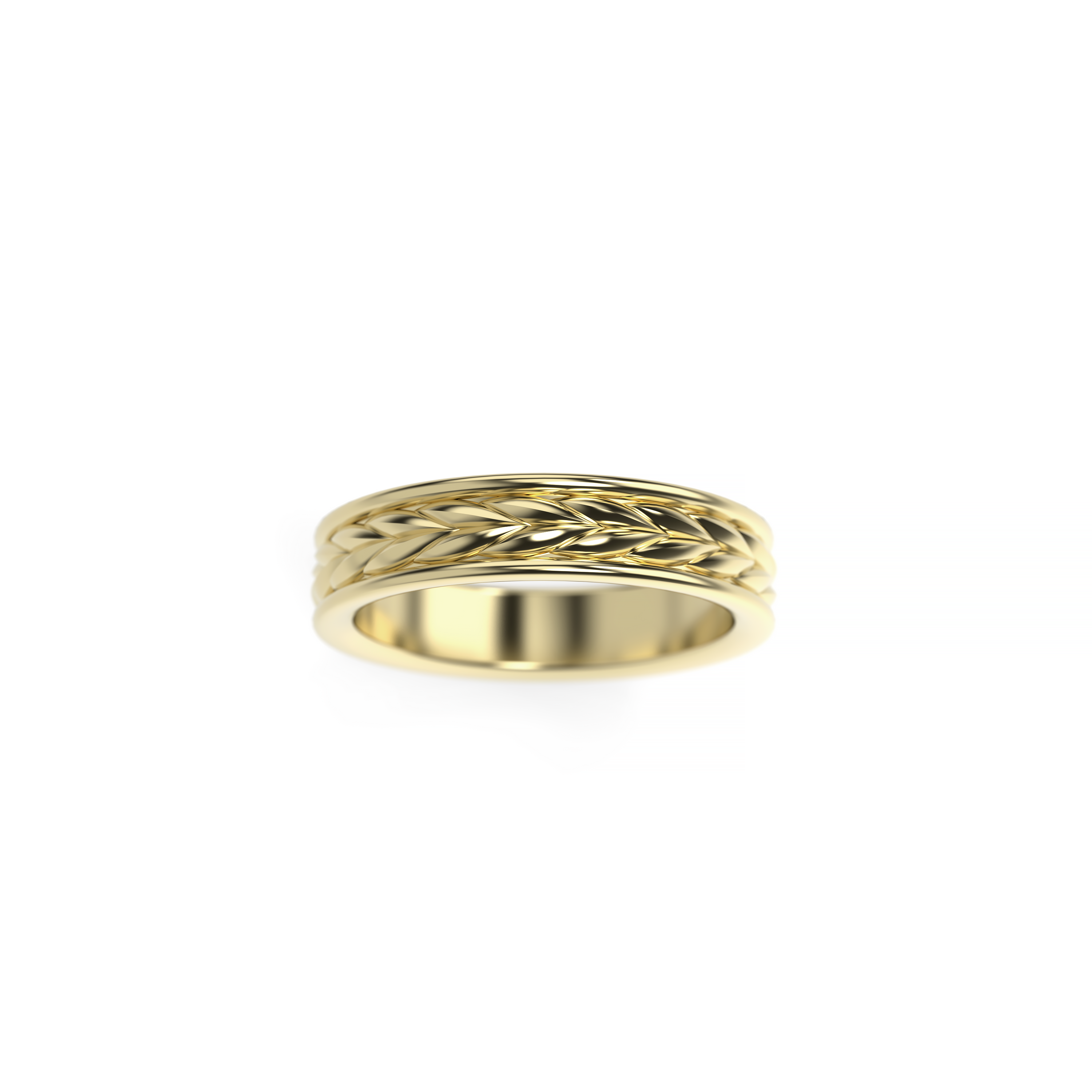 Textured Wheat-Inspired Wedding Band
