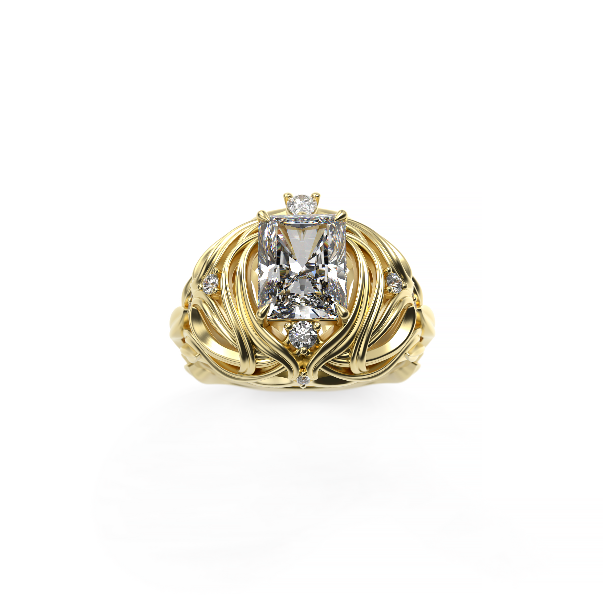 Radiant Diamond Organic Flow Ring