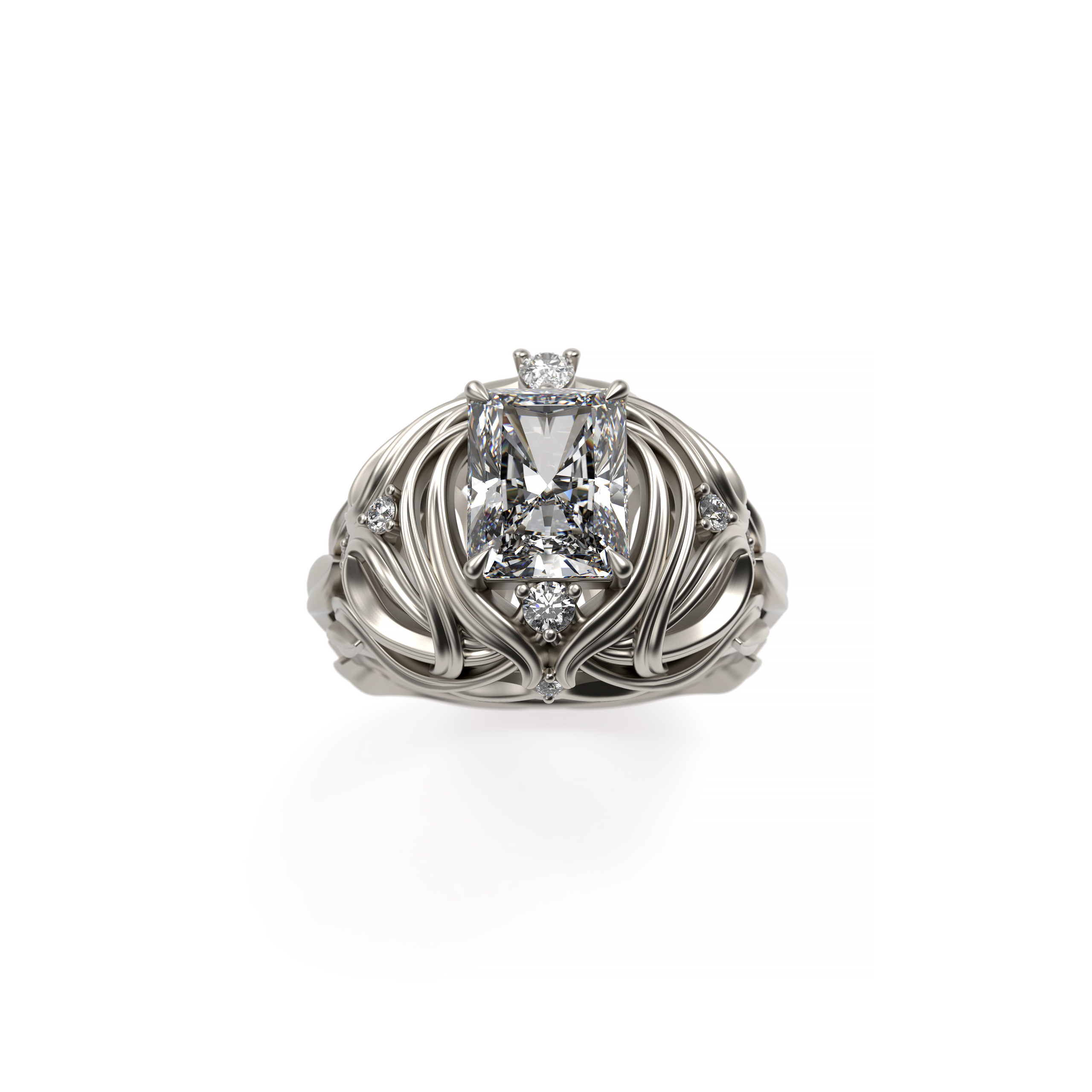 Radiant Diamond Organic Flow Ring