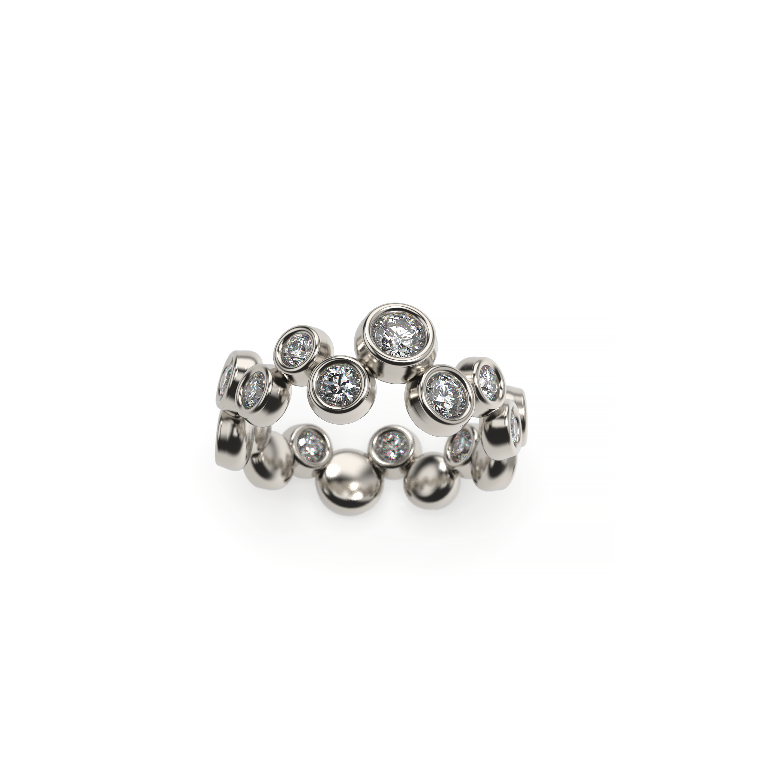 Bubble Bezel Diamond Ring