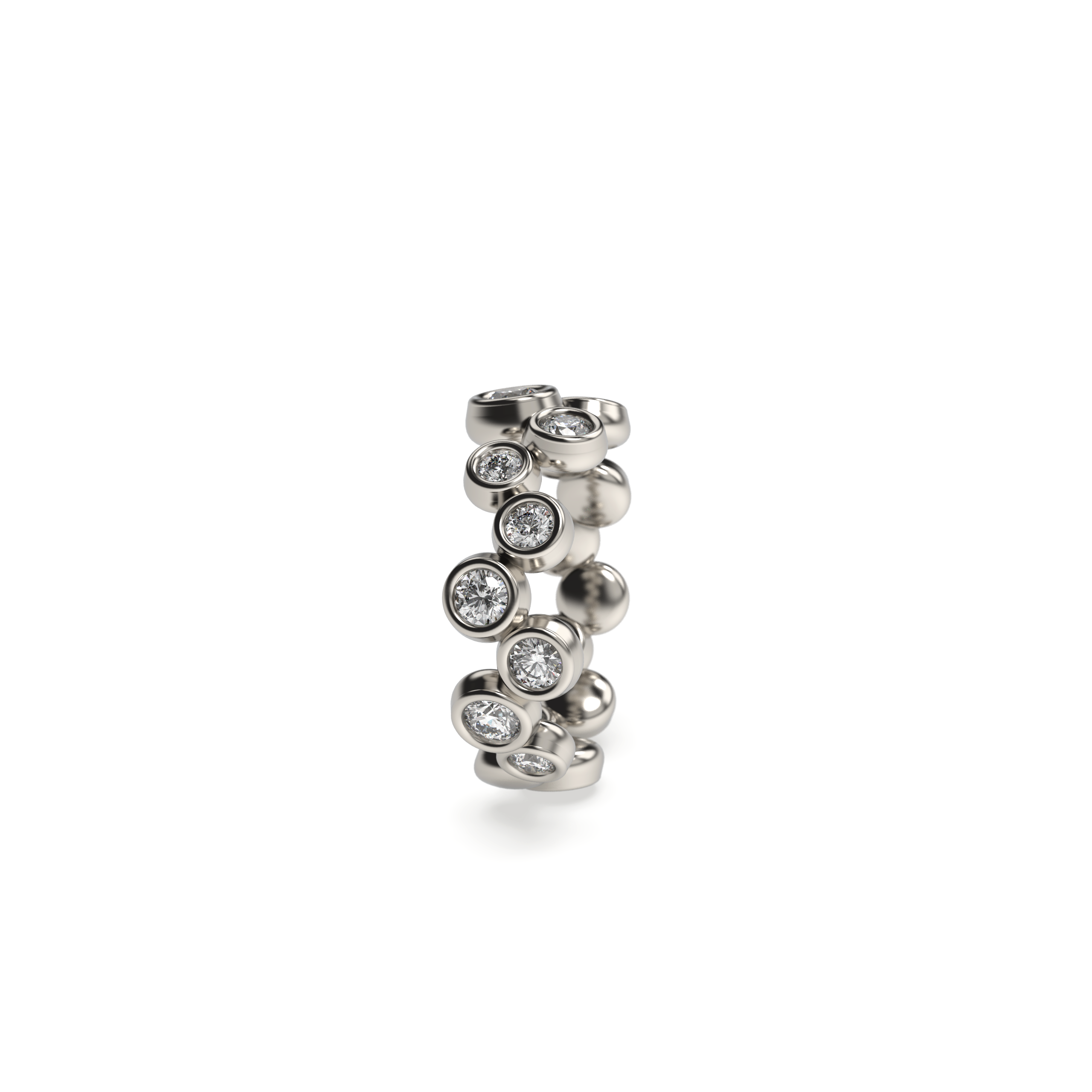 Bubble Bezel Diamond Ring
