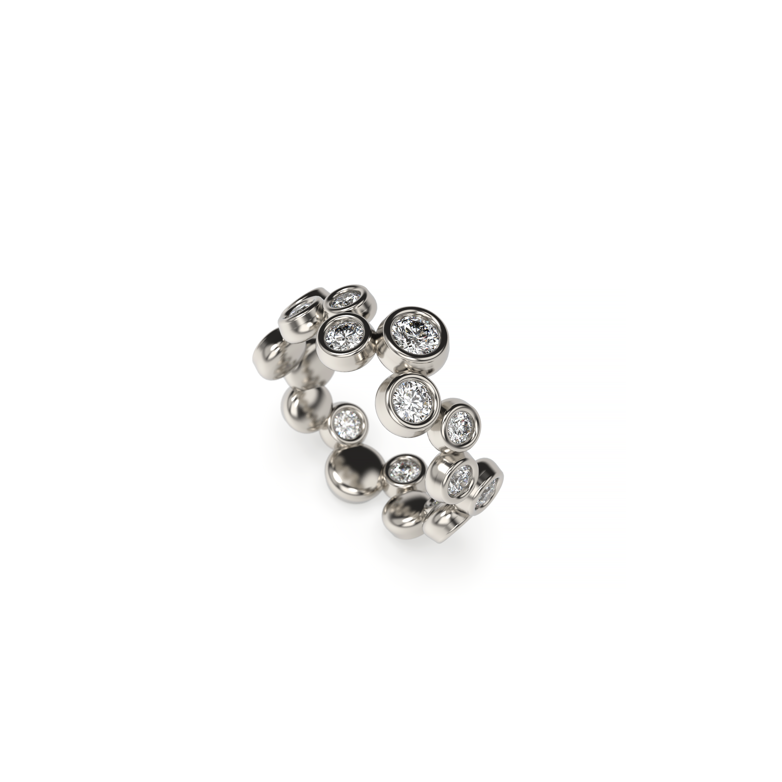 Bubble Bezel Diamond Ring