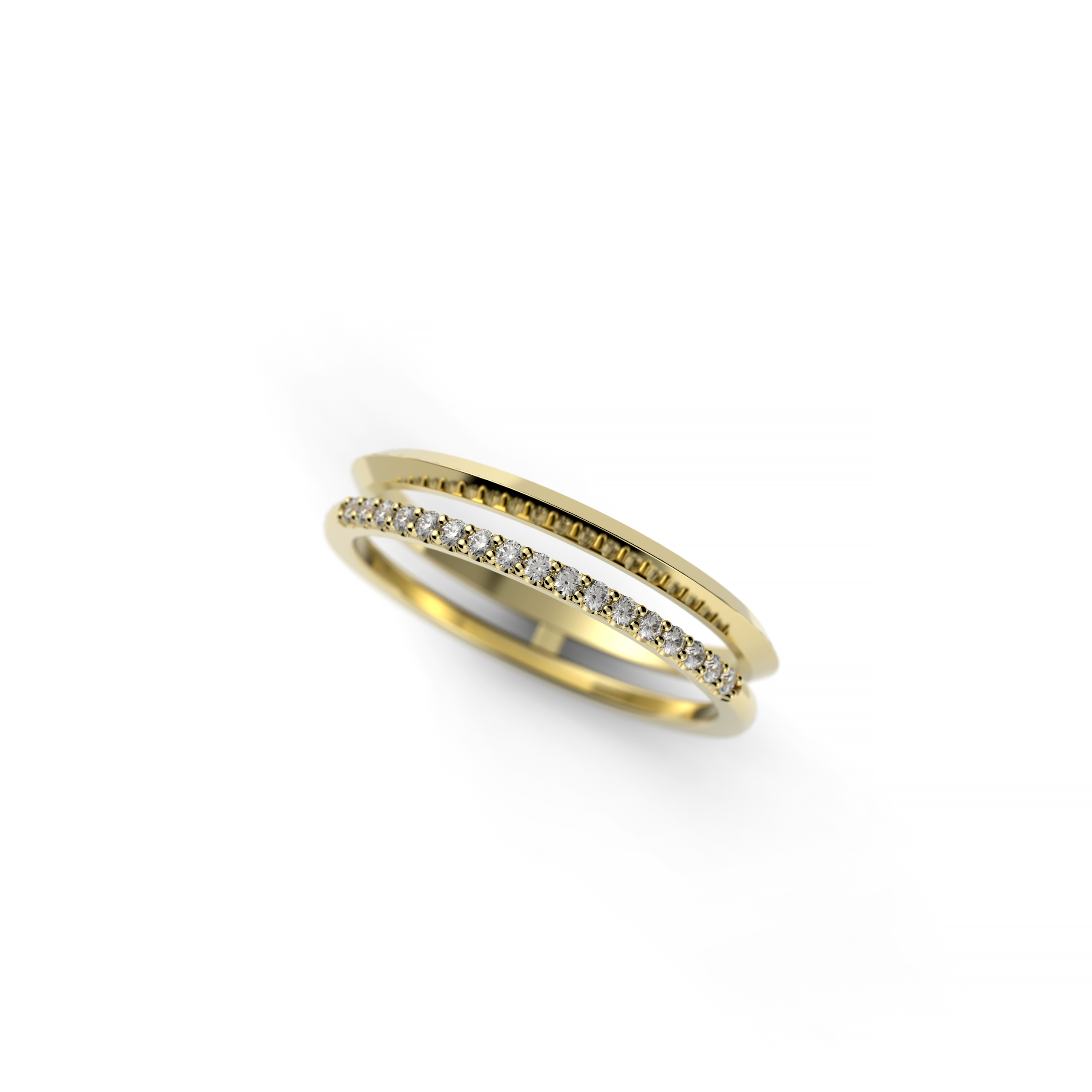 Double Band Round Diamond Ring