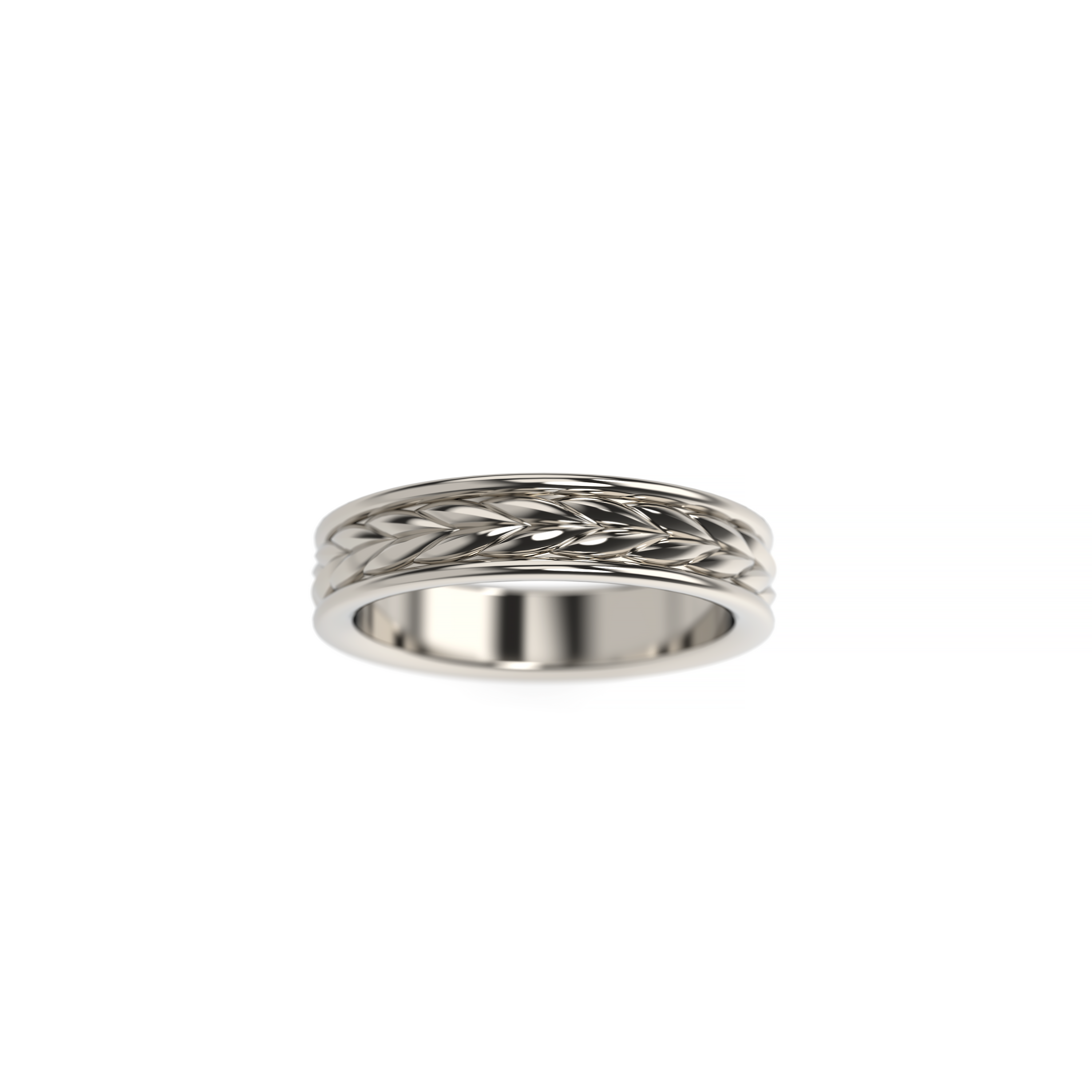 Textured Wheat-Inspired Wedding Band