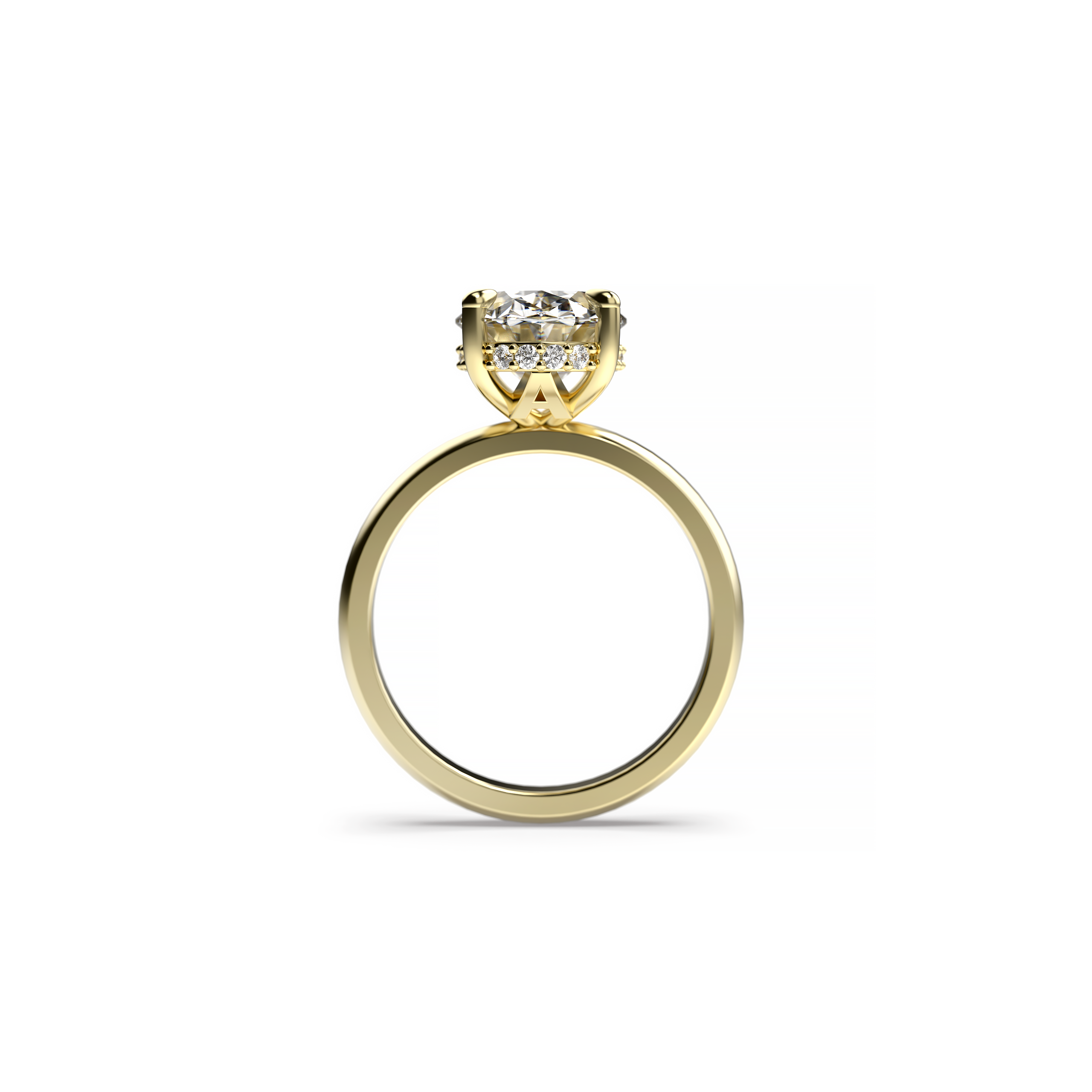 Oval Diamond Initials Engagement Ring