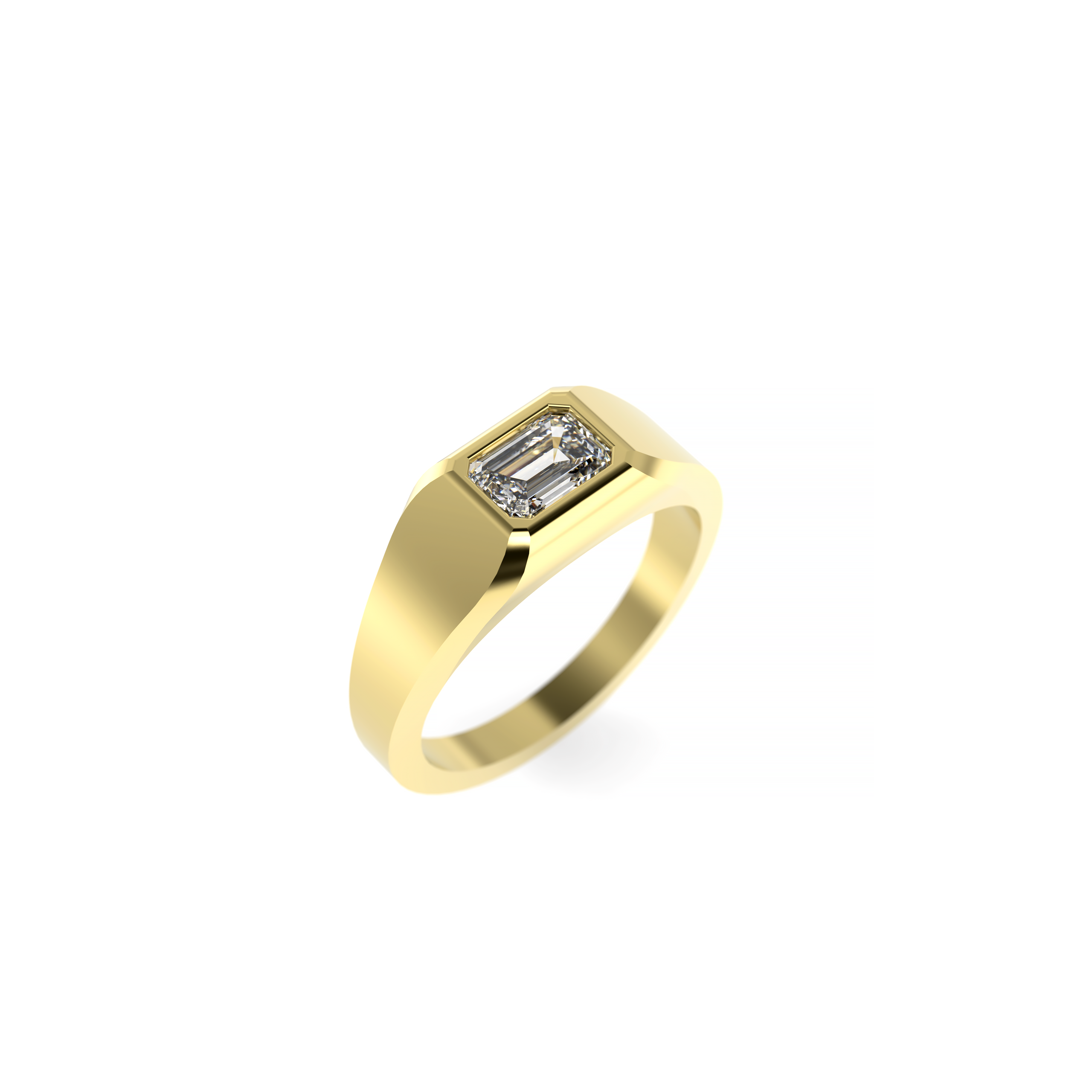 Men’s Emerald-Cut Diamond Signet Ring