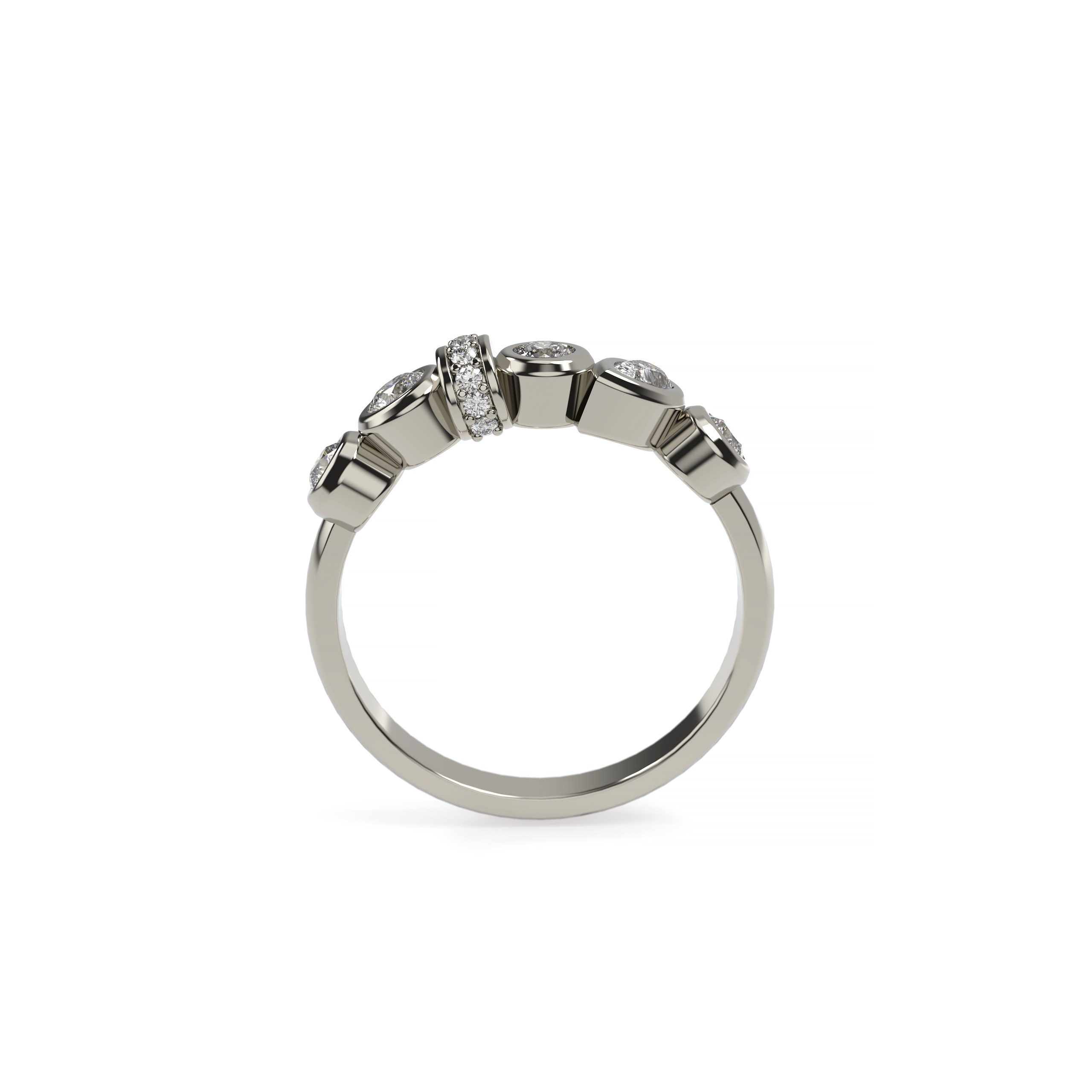 Bezel Set Mixed Cut Diamond Ring