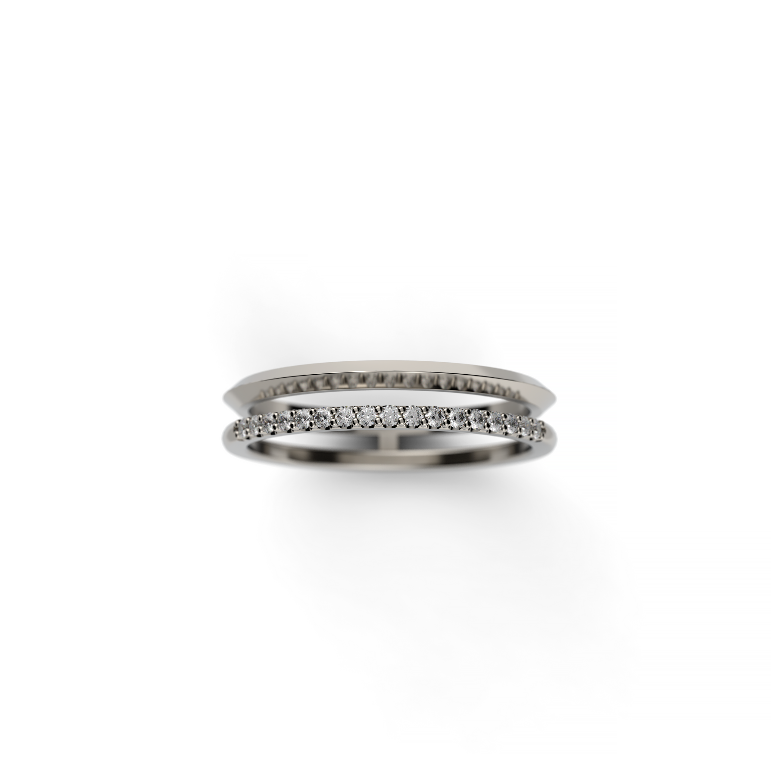 Double Band Round Diamond Ring