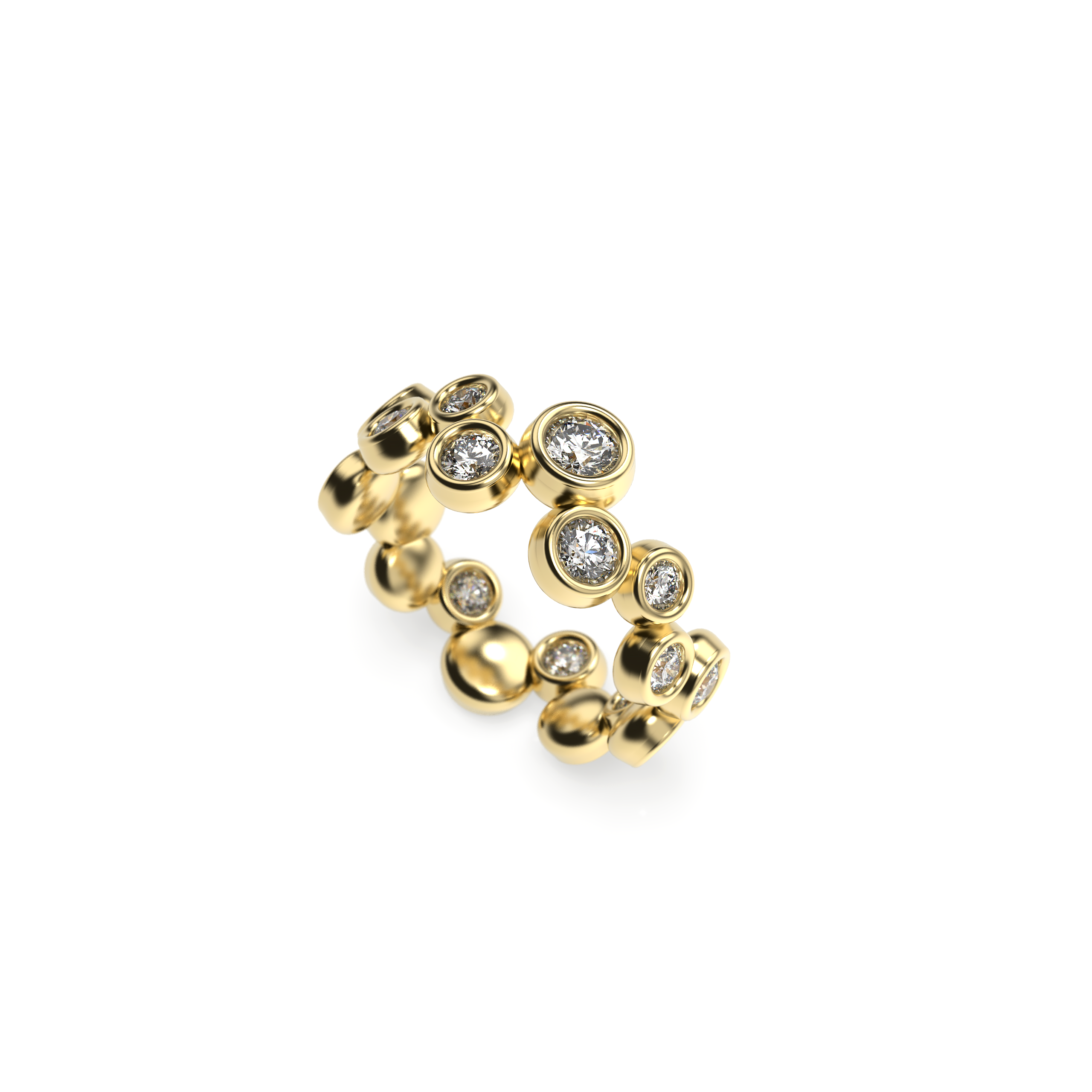 Bubble Bezel Diamond Ring