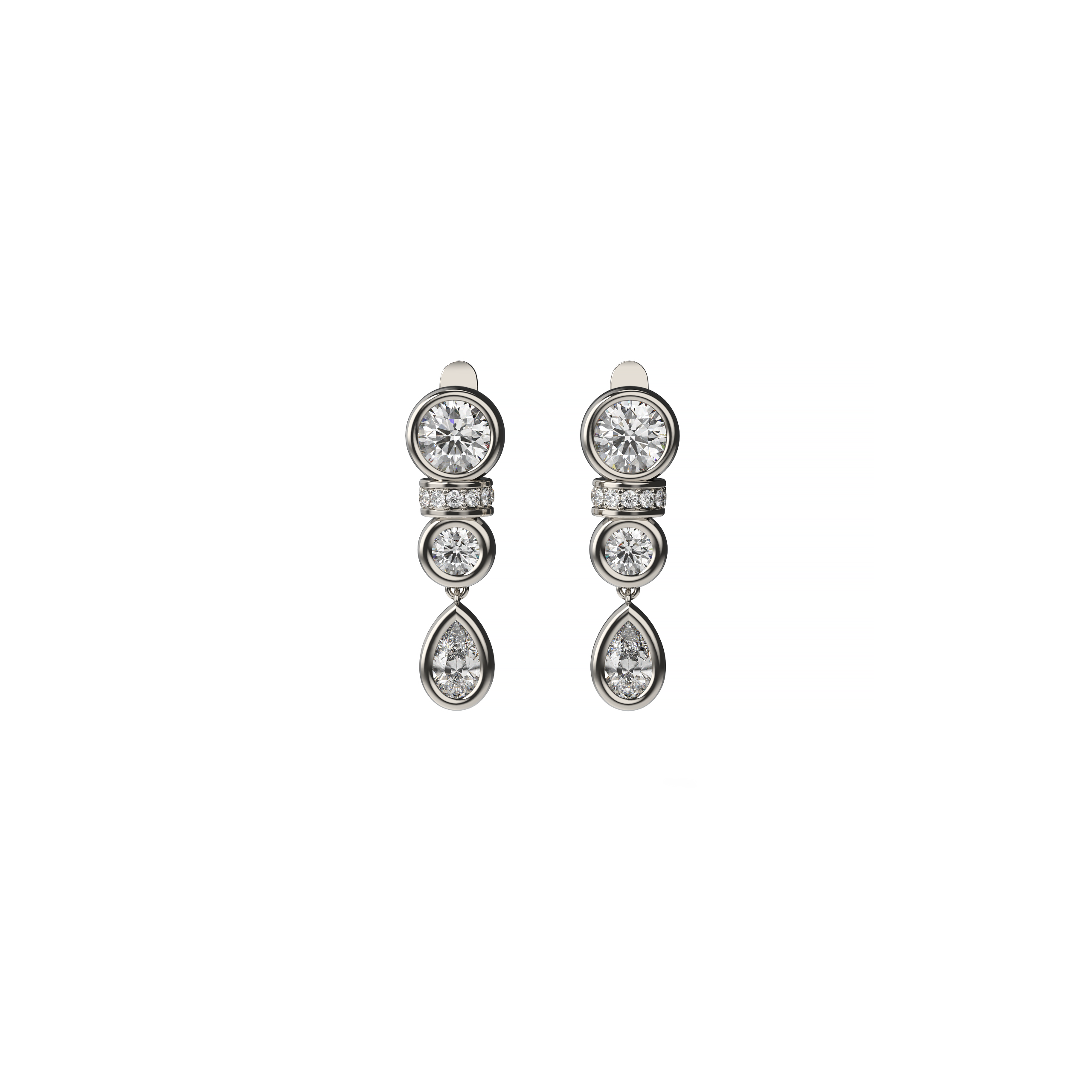 Mixed-Cut Diamond Drop Earrings