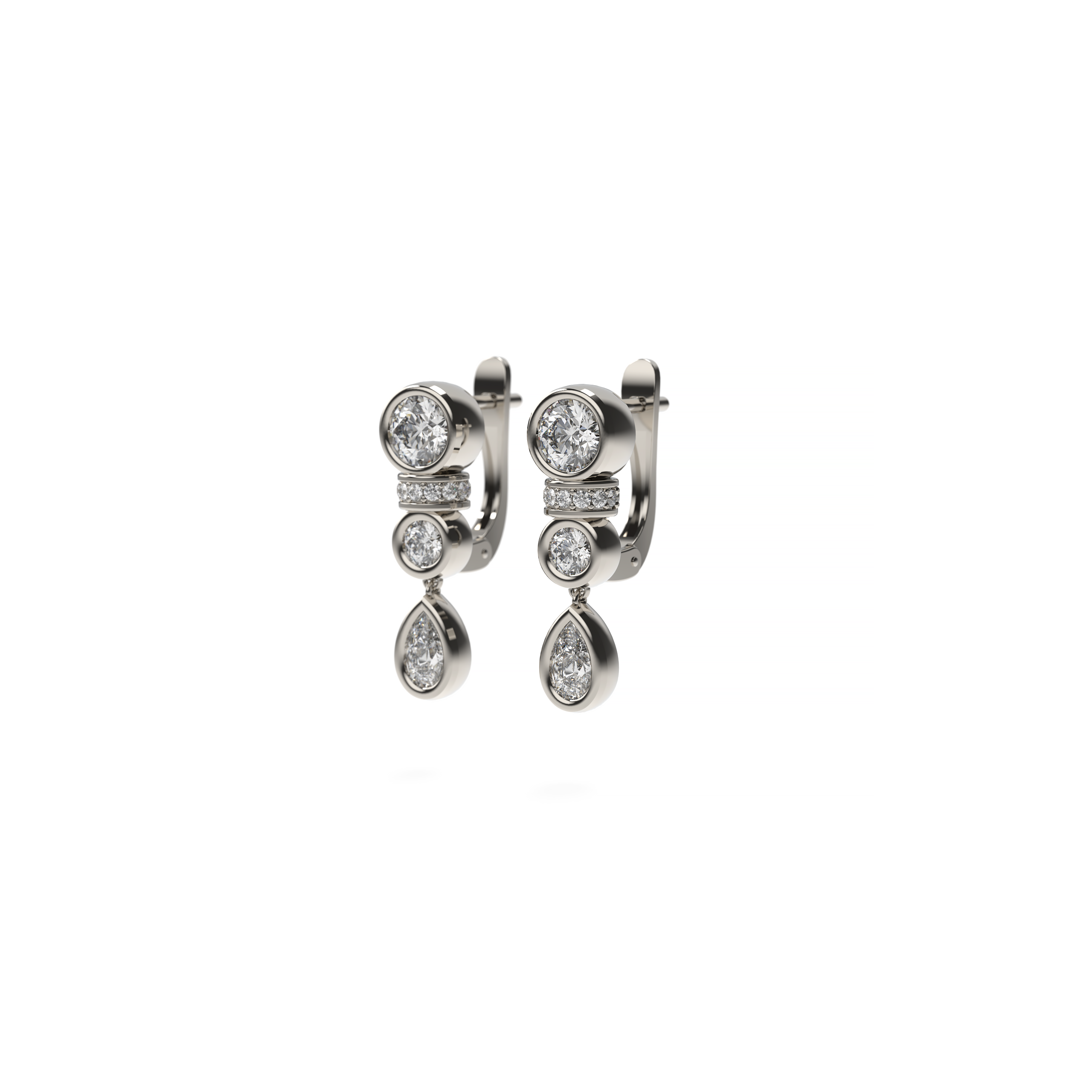Mixed-Cut Diamond Drop Earrings