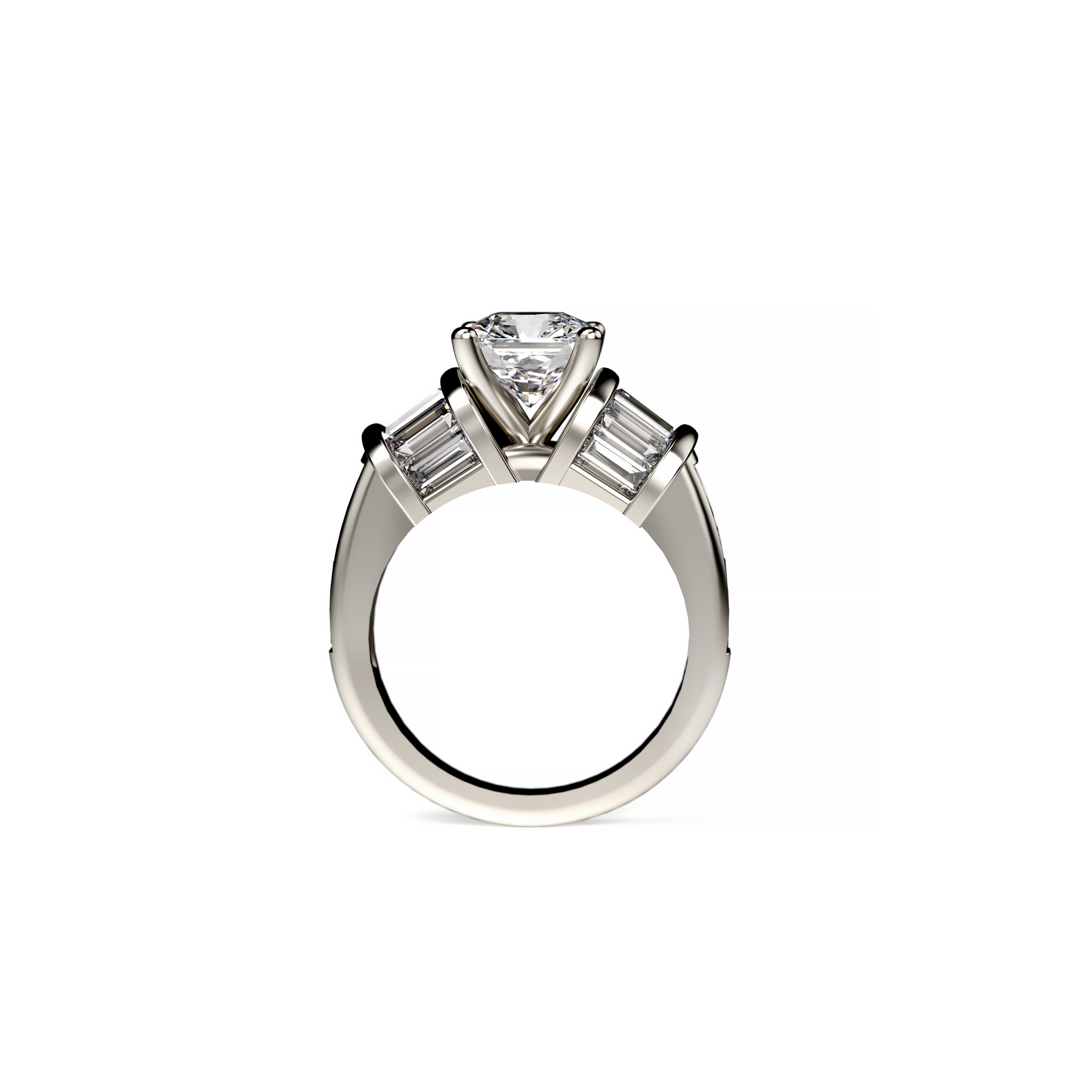 Asscher-Cut Diamond Baguette Engagement Ring