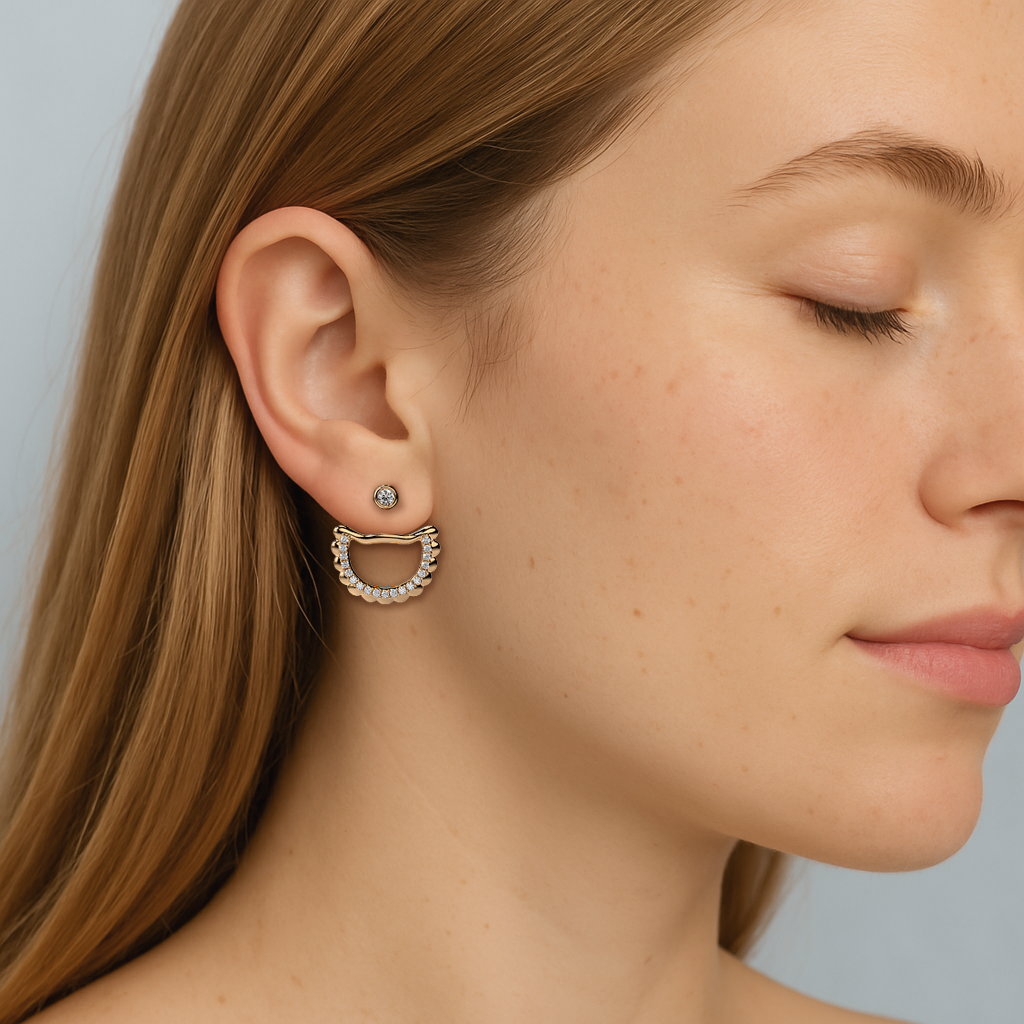 Pierogi-Inspired Diamond Earrings