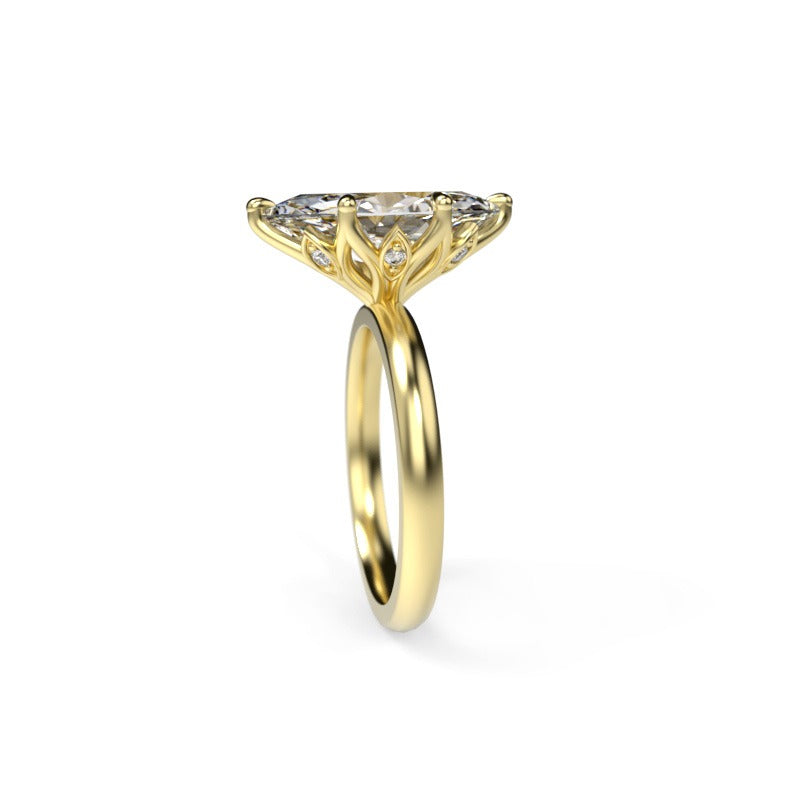Marquise-Cut Diamond Engagement Ring with Tulip Diamond Setting