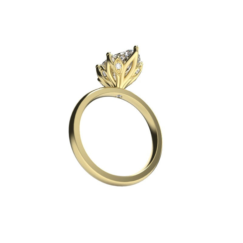 Marquise-Cut Diamond Engagement Ring with Tulip Diamond Setting